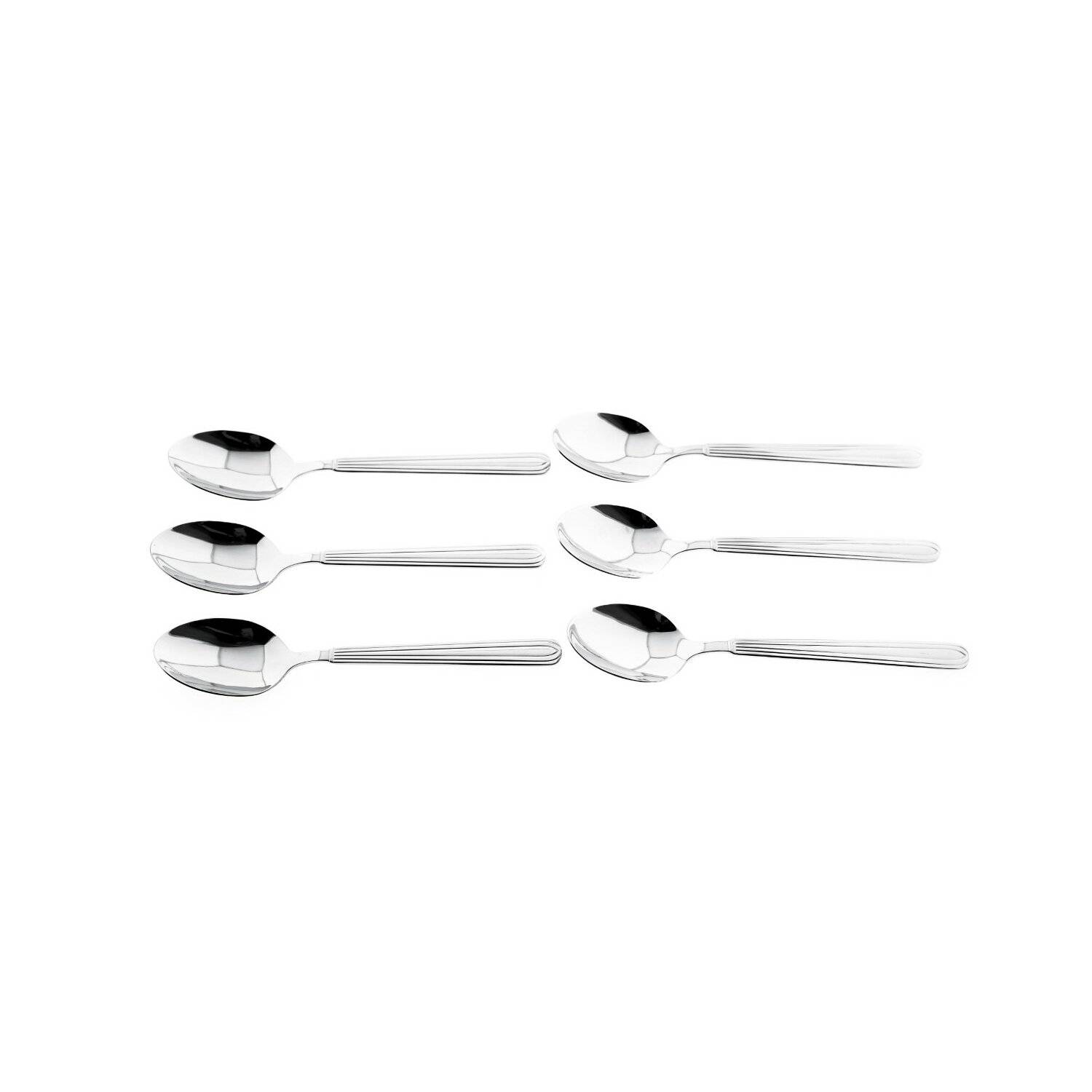 Almina 6 Tlg. Menülöffel-Set in Silber 18/10 aus Chrom-Edelstahl mit Motiv