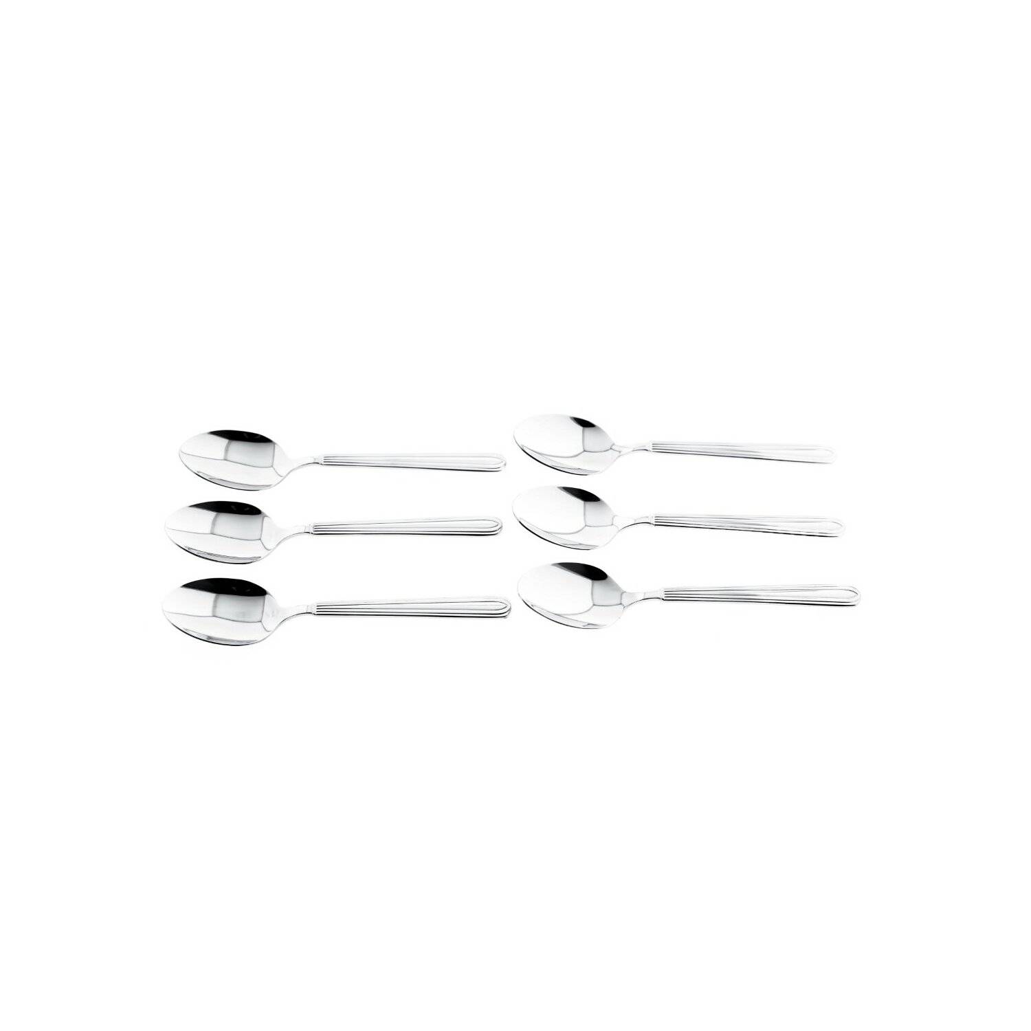 Almina 6 Tlg. Kaffeelöffel-Set in Silber 18/10 aus Chrom-Edelstahl mit Motiv
