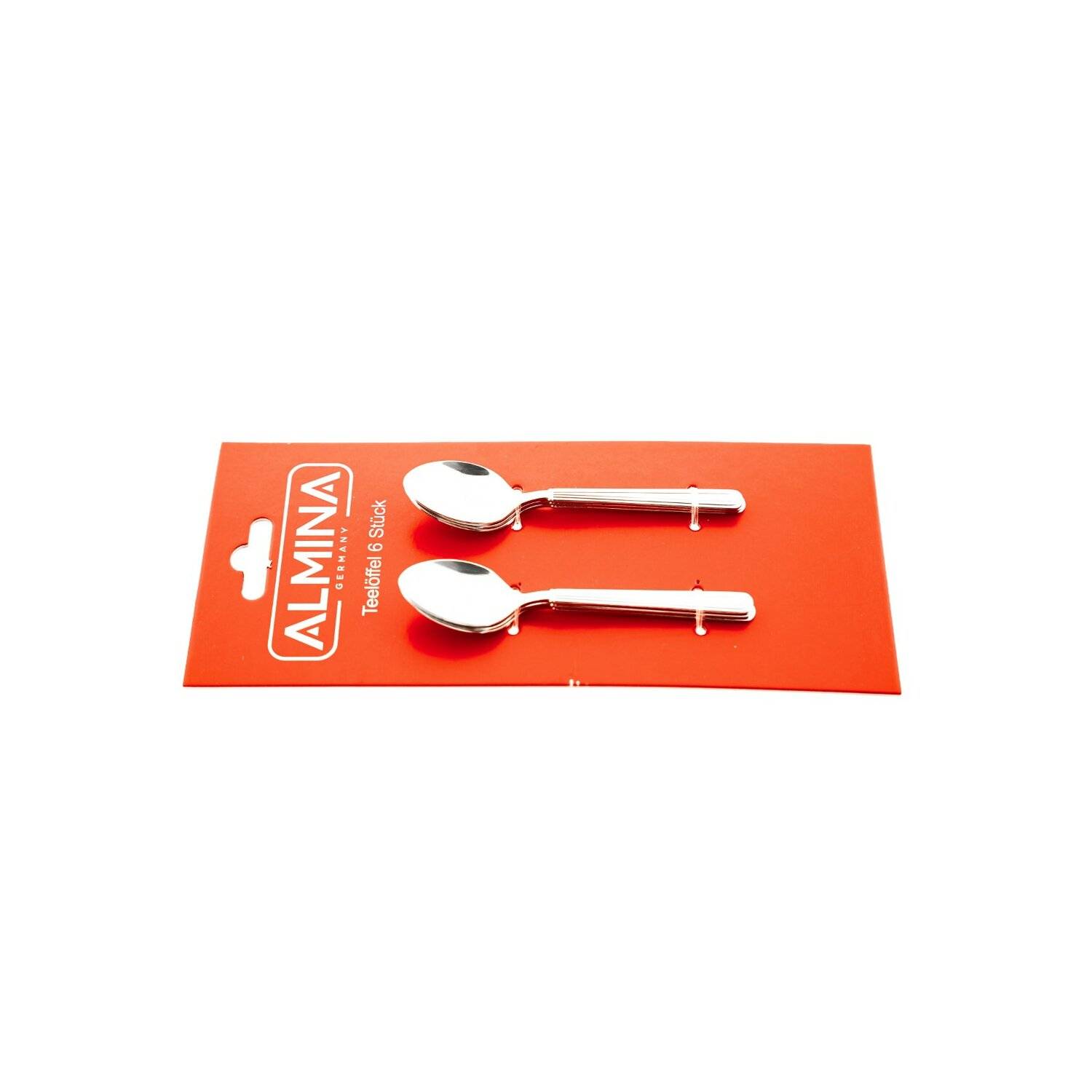 Almina 6 Tlg. Teelöffel-Set in Silber 18/10 aus Chrom-Edelstahl mit Motiv
