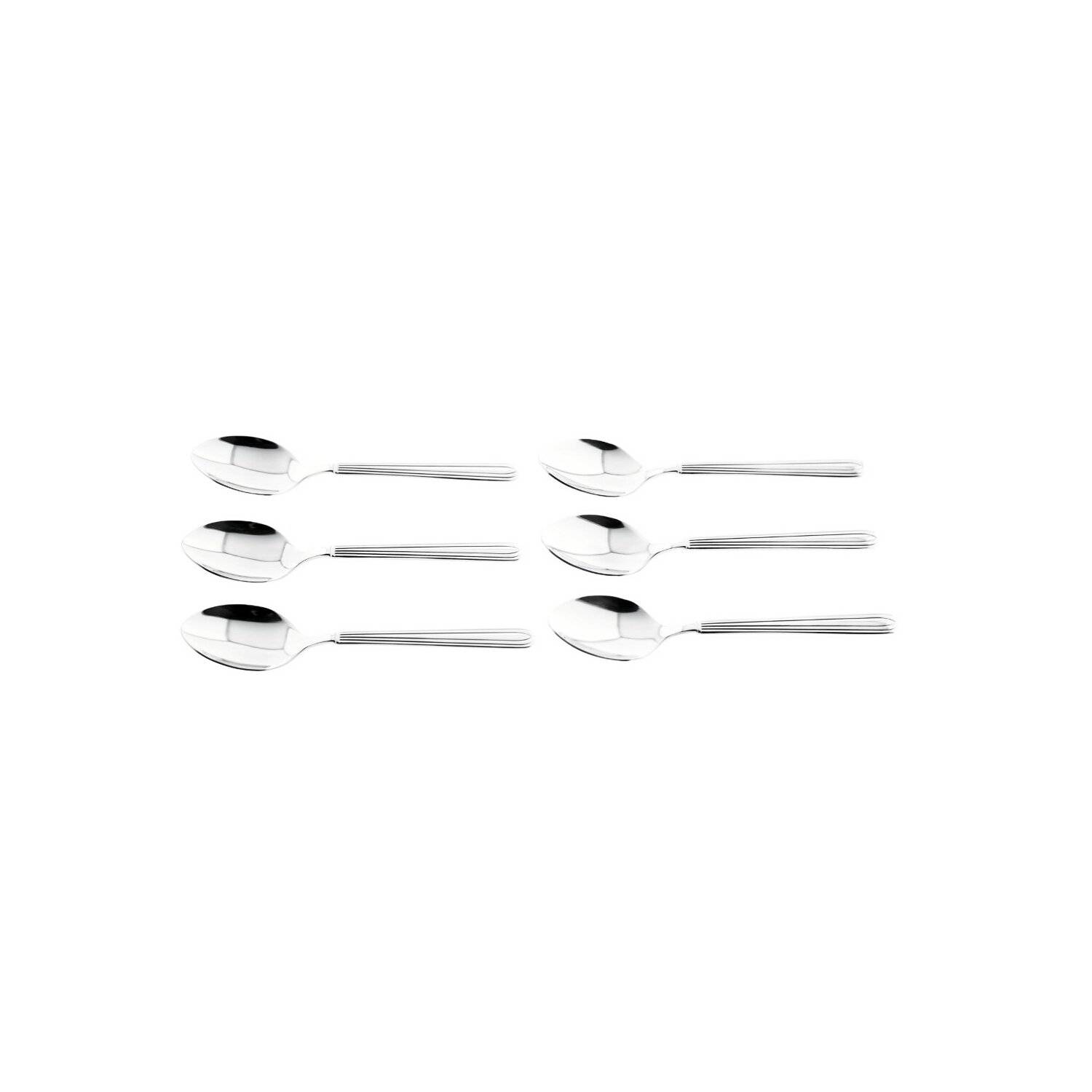 Almina 6 Tlg. Teelöffel-Set in Silber 18/10 aus Chrom-Edelstahl mit Motiv