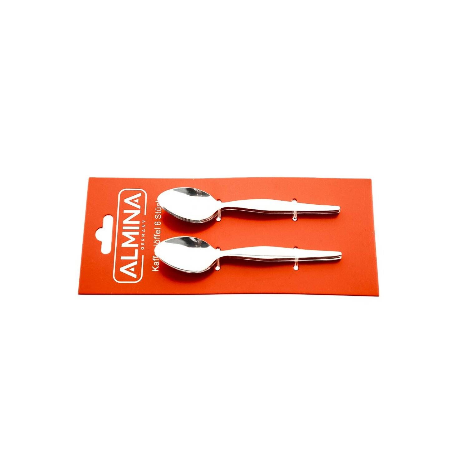 Almina 6 Tlg. Kaffeelöffel-Set mit Design 18/10 aus Chrom-Edelstahl Silber