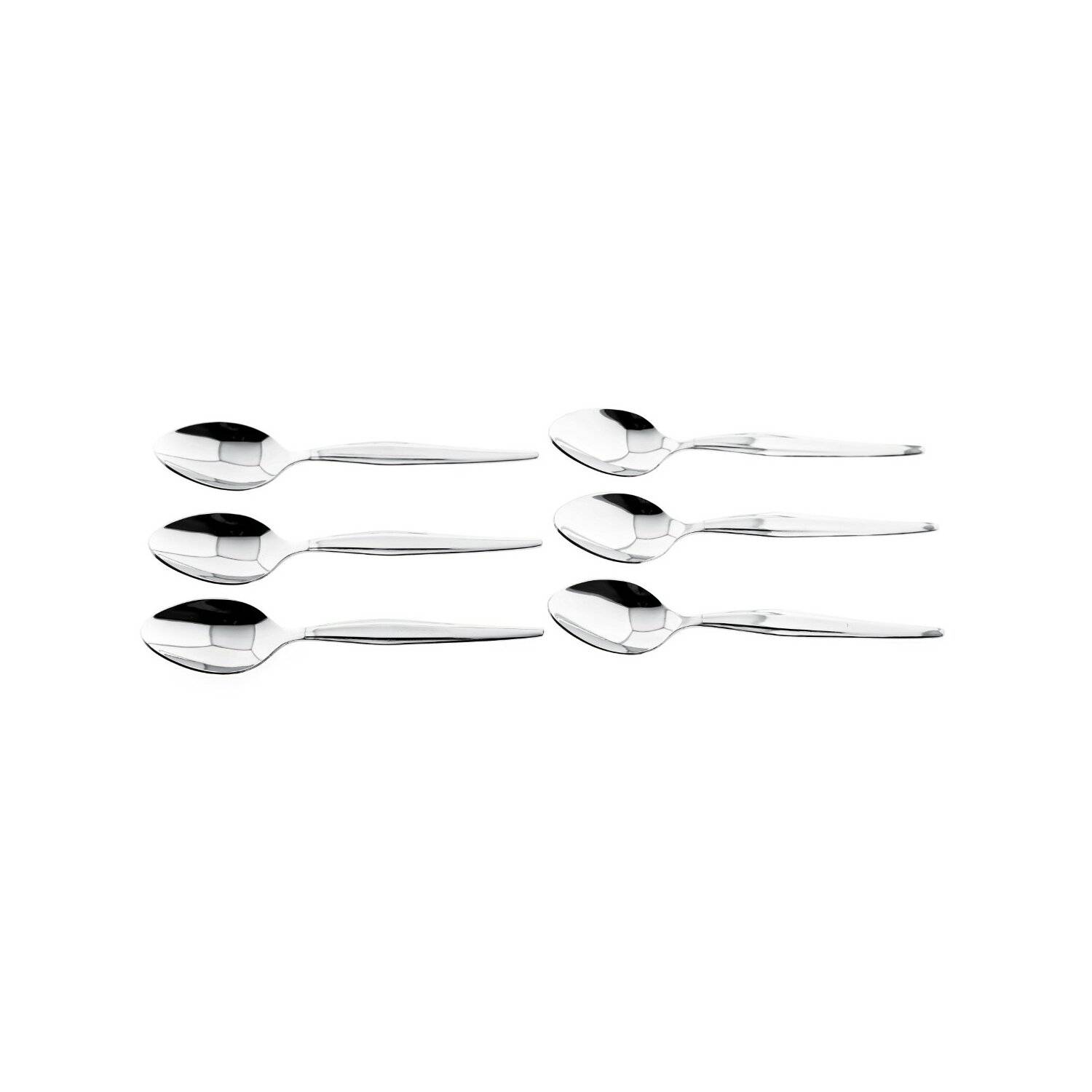 Almina 6 Tlg. Kaffeelöffel-Set mit Design 18/10 aus Chrom-Edelstahl Silber