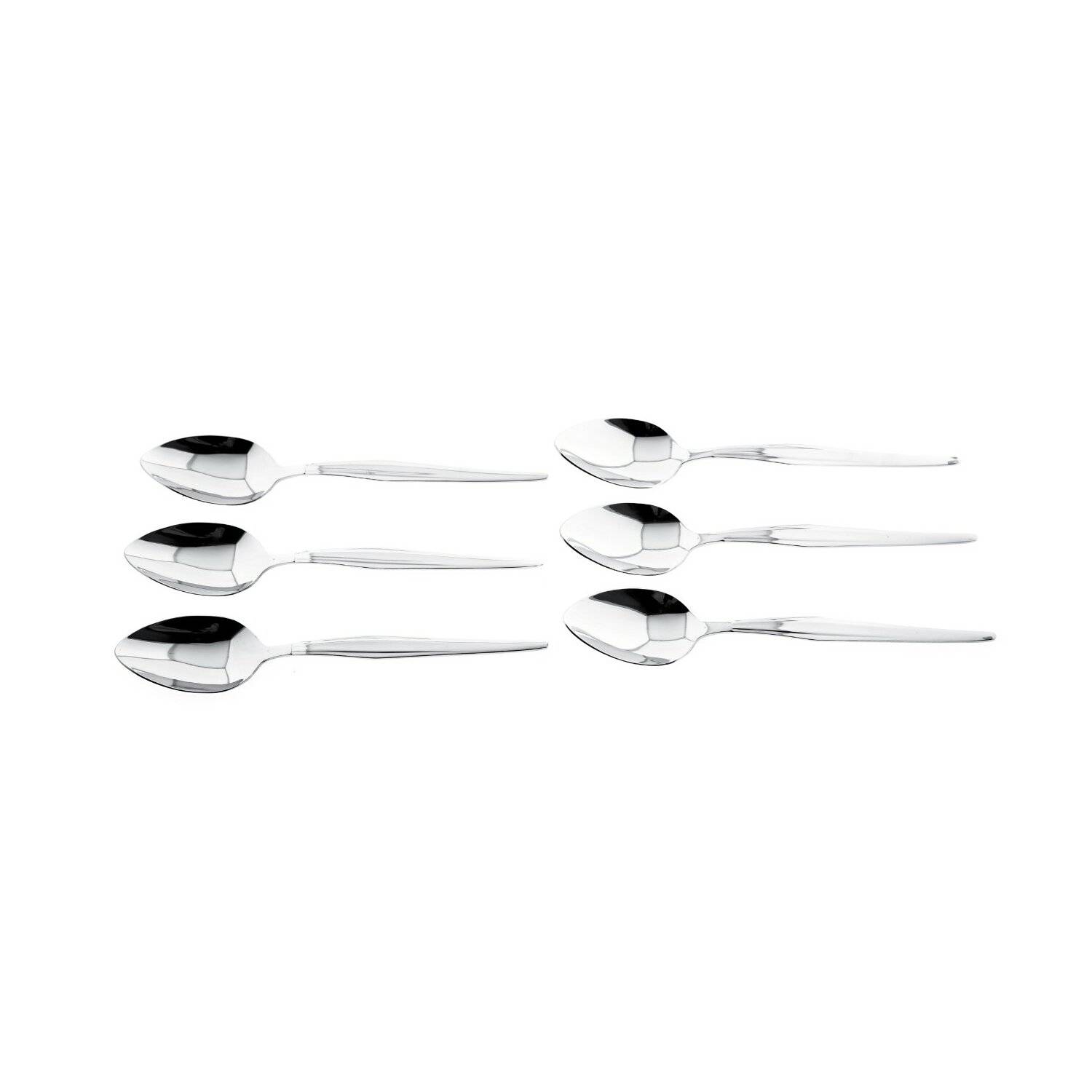 Almina 6 Tlg. Menülöffel-Set mit Design 18/10 aus Chrom-Edelstahl Silber