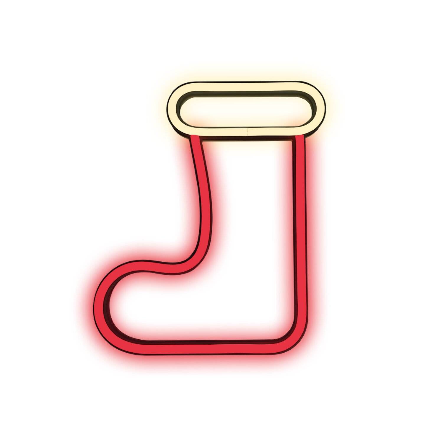 Neon LED WEIHNACHTSSOCKE weiß rot FLNE23 Forever Light dekorative Beleuchtung zum Aufhängen