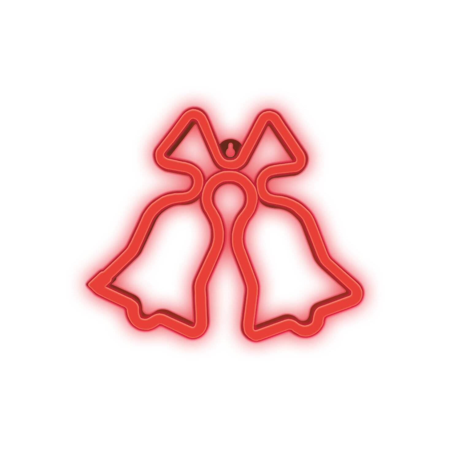 Forever Light Neon-LED-WEIHNACHTSGLOCKEN rot FLNE17 Weihnachtsdekoration Aufhängedeko Wandhalterung