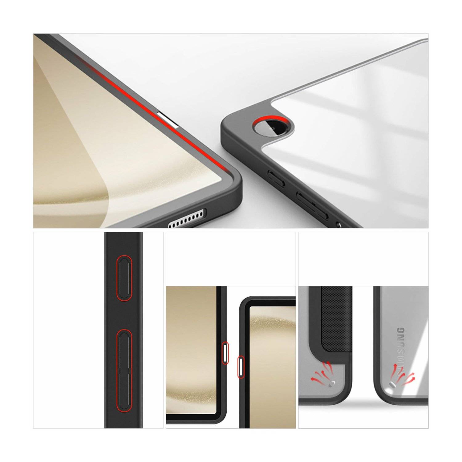 Dux Ducis Toby Eco-Leather Tablet-Ledertasche Schale Cover für Samsung Galaxy Tab A9 8.7" Schwarz