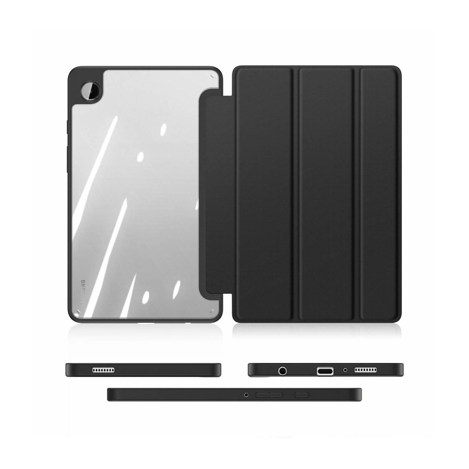 Dux Ducis Toby Eco-Leather Tablet-Ledertasche Schale Cover für Samsung Galaxy Tab A9 8.7" Schwarz