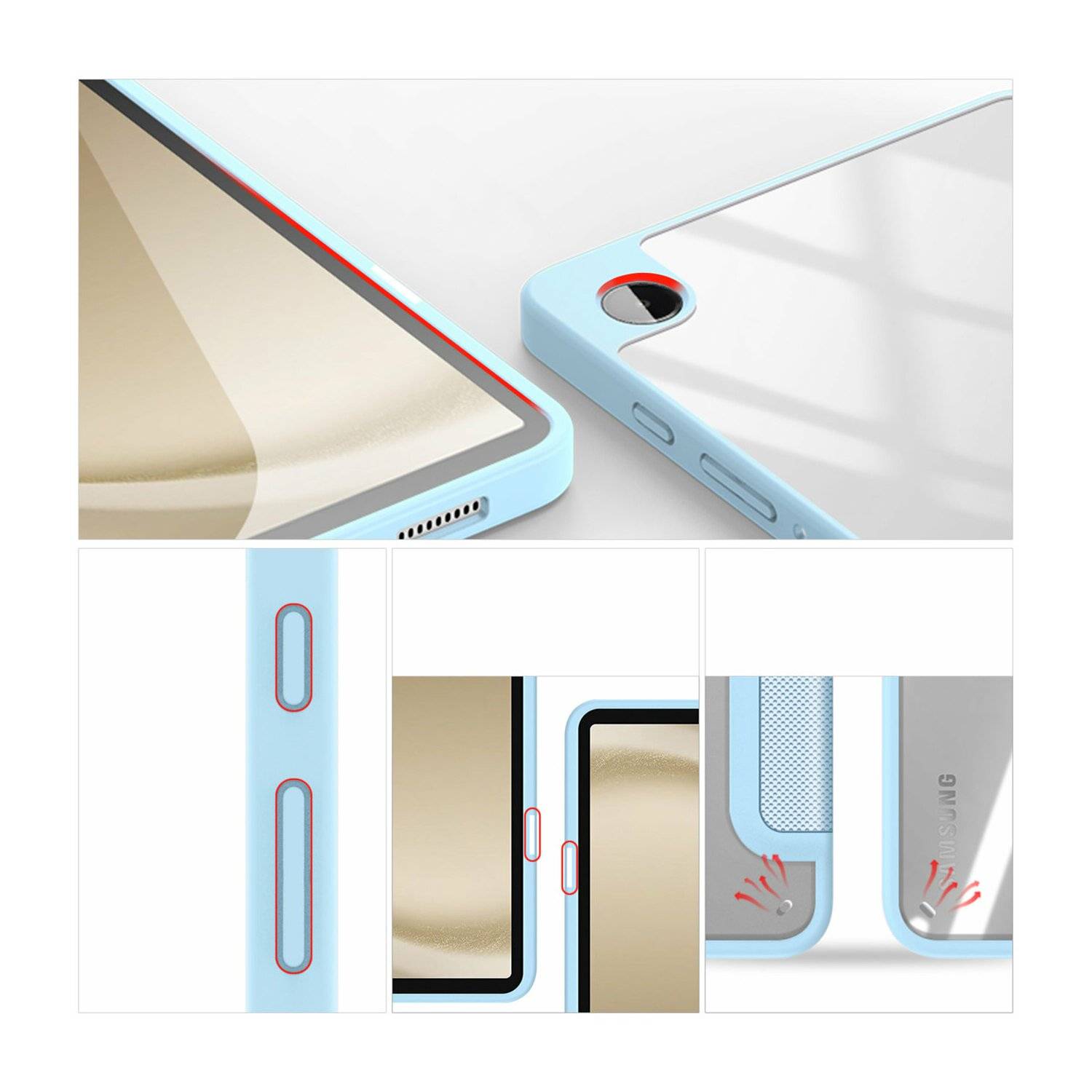 Dux Ducis Toby Eco-Leather Tablet-Ledertasche Schale Cover für Samsung Galaxy Tab A9 8.7" Blau