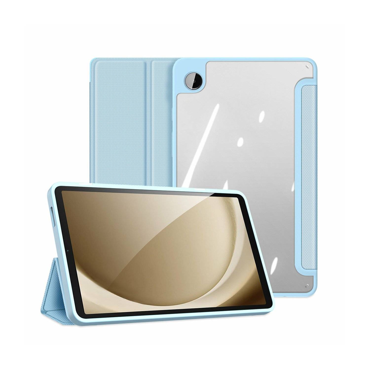 Dux Ducis Toby Eco-Leather Tablet-Ledertasche Schale Cover für Samsung Galaxy Tab A9 8.7" Blau