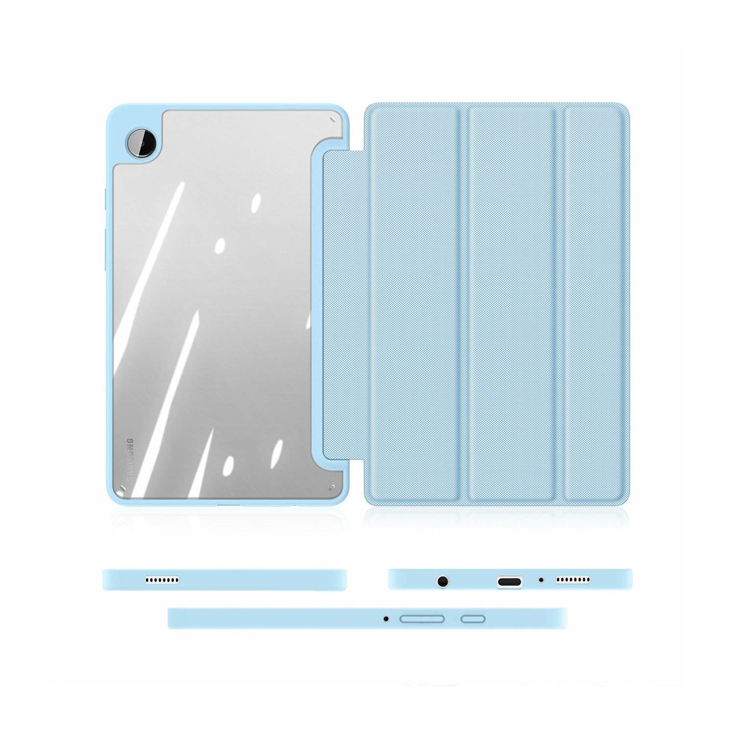 Dux Ducis Toby Eco-Leather Tablet-Ledertasche Schale Cover für Samsung Galaxy Tab A9 8.7" Blau