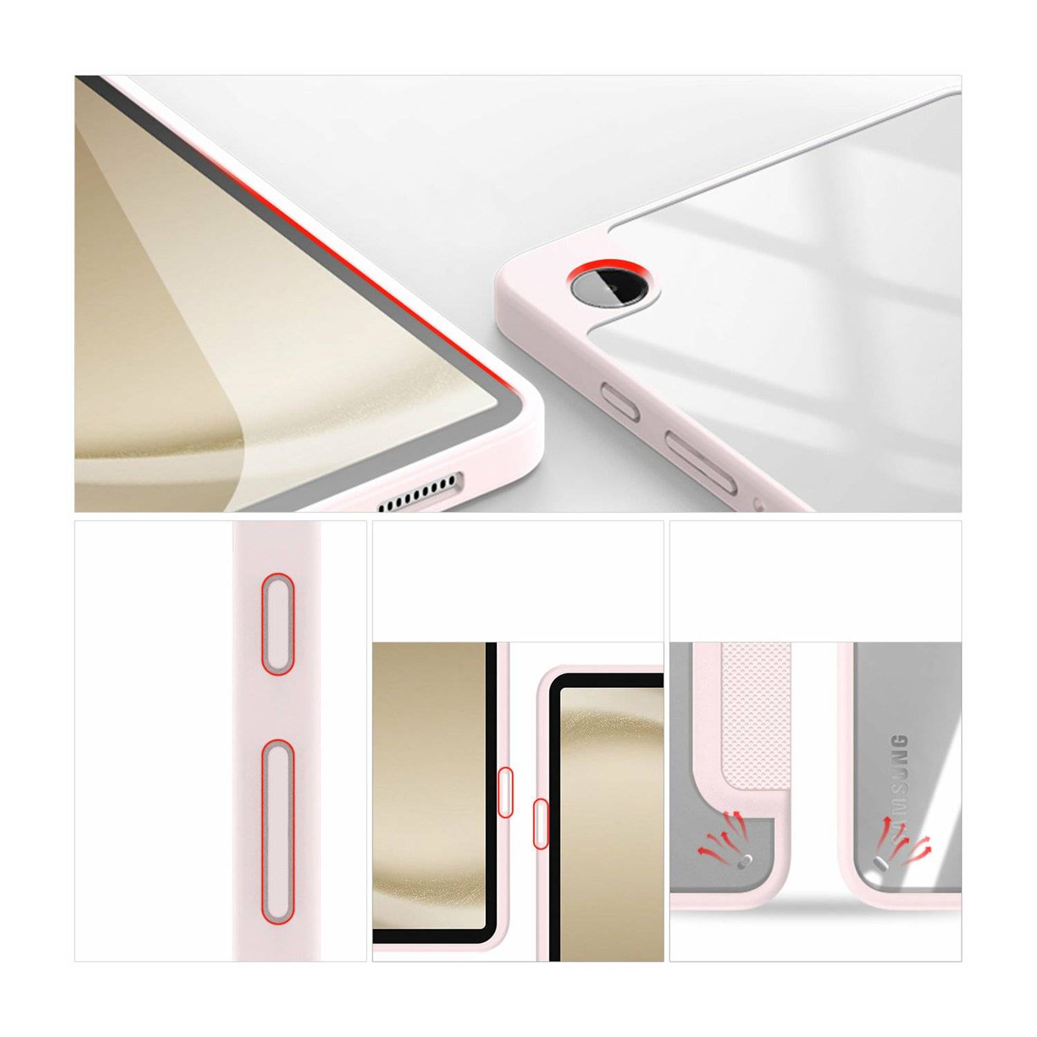 Dux Ducis Toby Eco-Leather Tablet-Ledertasche Schale Cover für Samsung Galaxy Tab A9 8.7" Pink