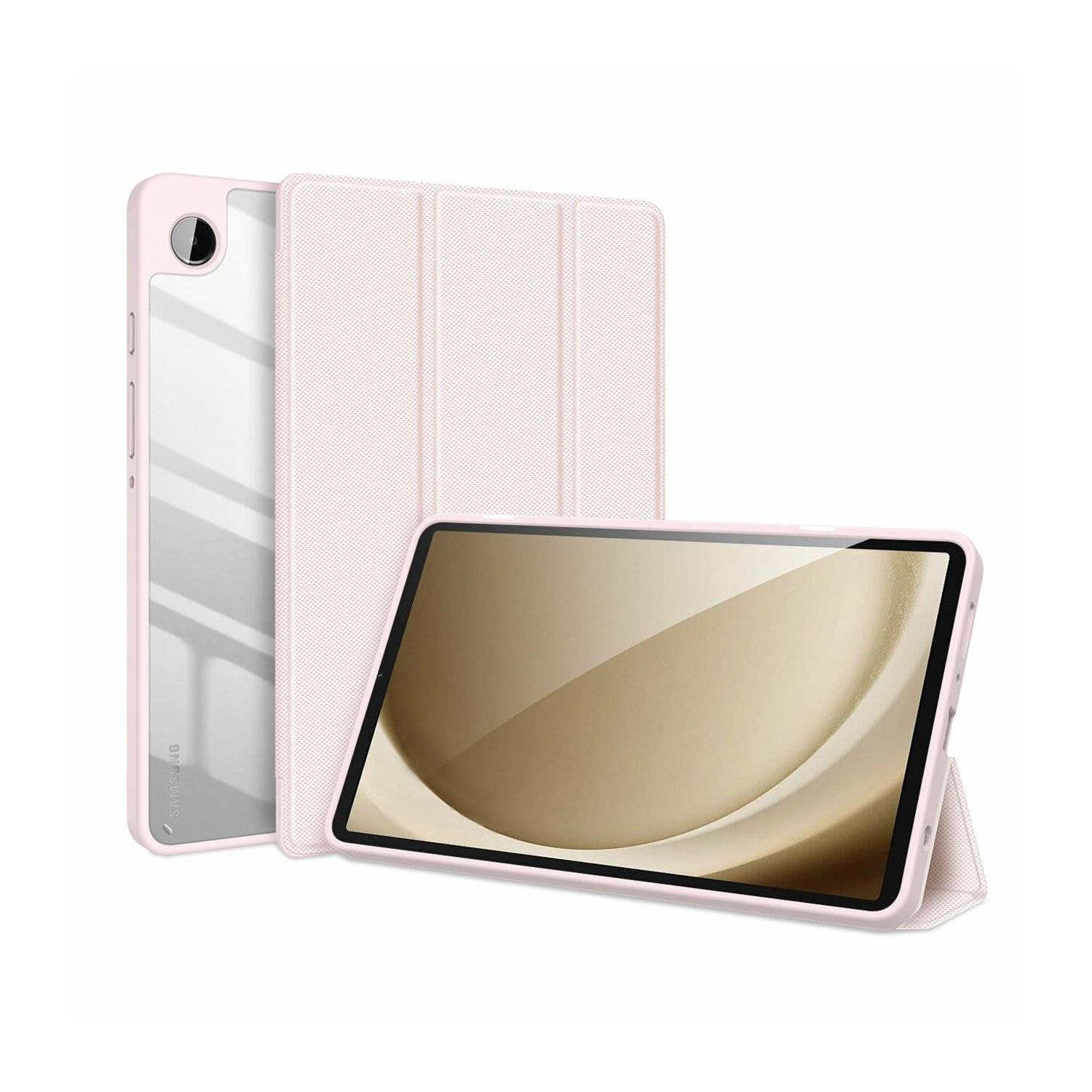 Dux Ducis Toby Eco-Leather Tablet-Ledertasche Schale Cover für Samsung Galaxy Tab A9 8.7" Pink