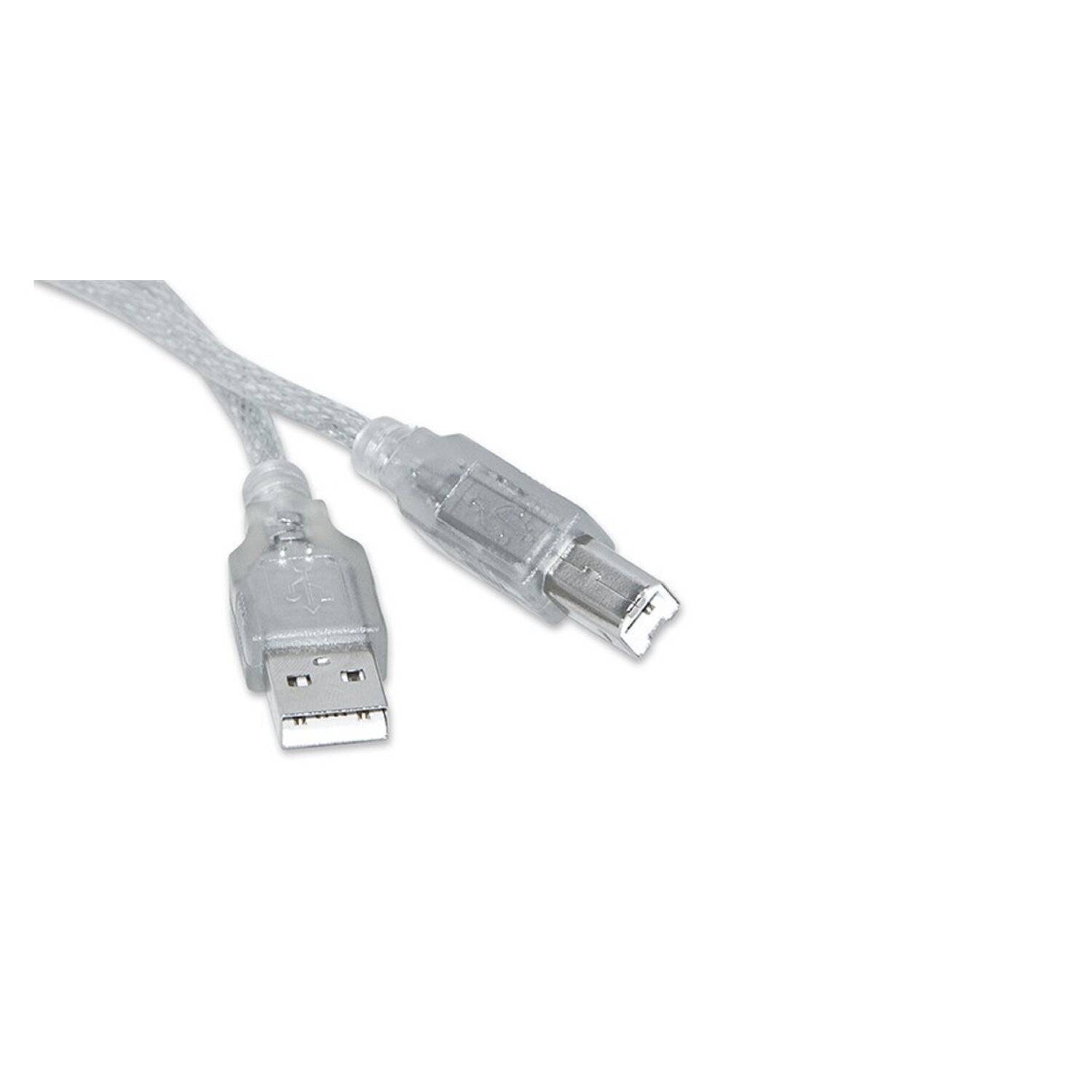 1,5 Meter Hi-Speed USB 2.0 Kabel: Transparente Leistung mit 480 Mbit/s Übertragungsrate, Plug-and-Play für Drucker