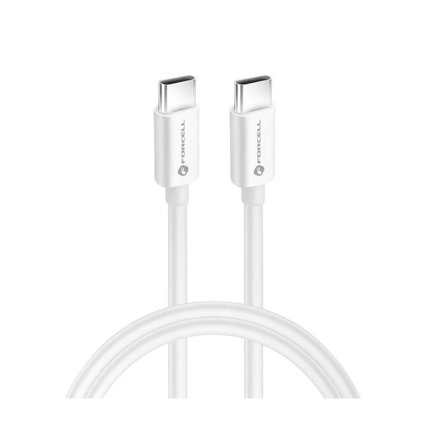 FORCELL Ladekabel/Datenkabel Kabel Typ C auf Typ C QC4.0 3A /20V PD 60W C338 2 m weiß