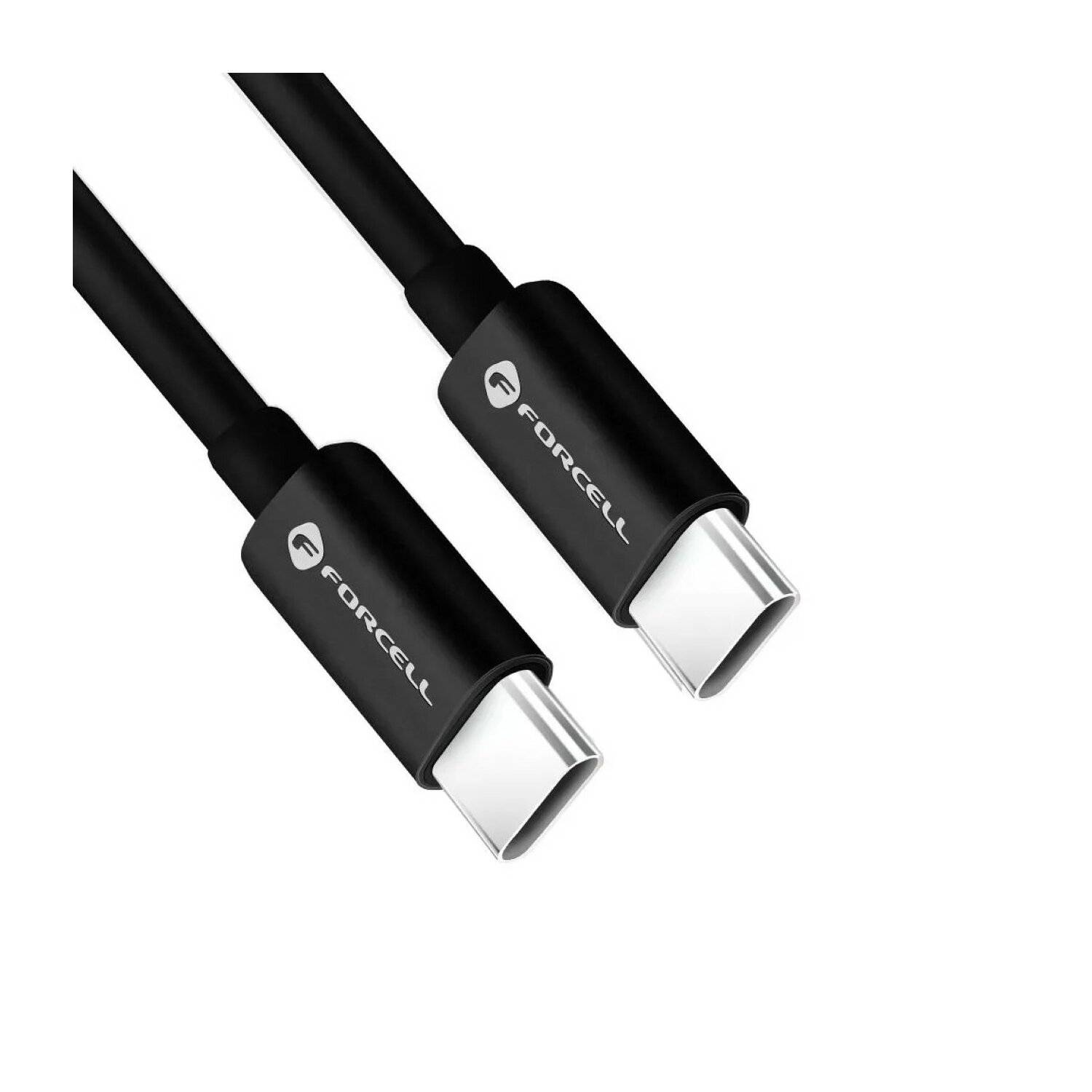 FORCELL Schnellladekabel/Datenkabel Kabel Typ C bis Typ C QC 4.0 5A/20V PD 60W C338 Schwarz 25 cm