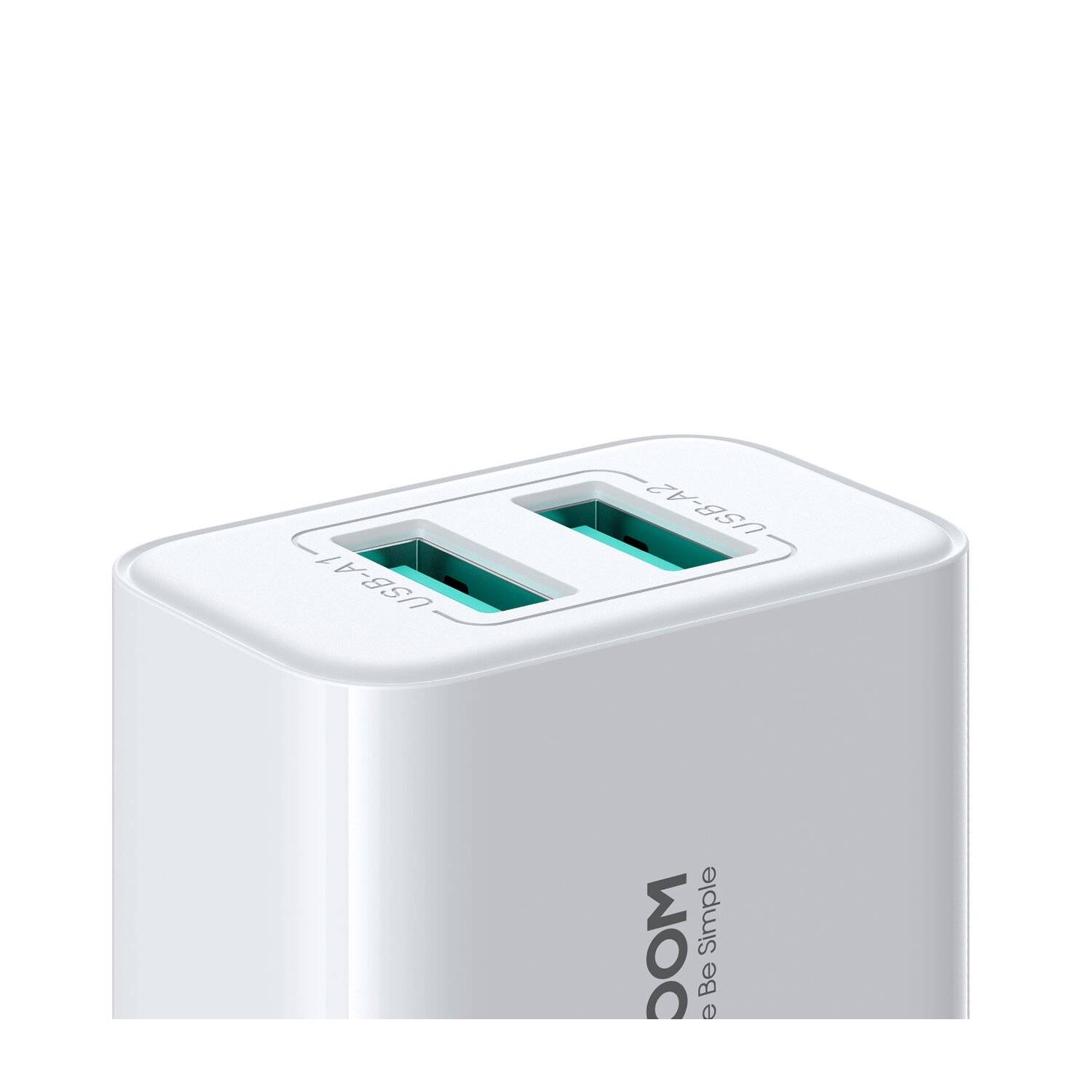 Joyroom Wandladegerät JR-TCN04 2xUSB-A 10,5W 2,1A Netzladegerät - Weiß Schnelles Laden