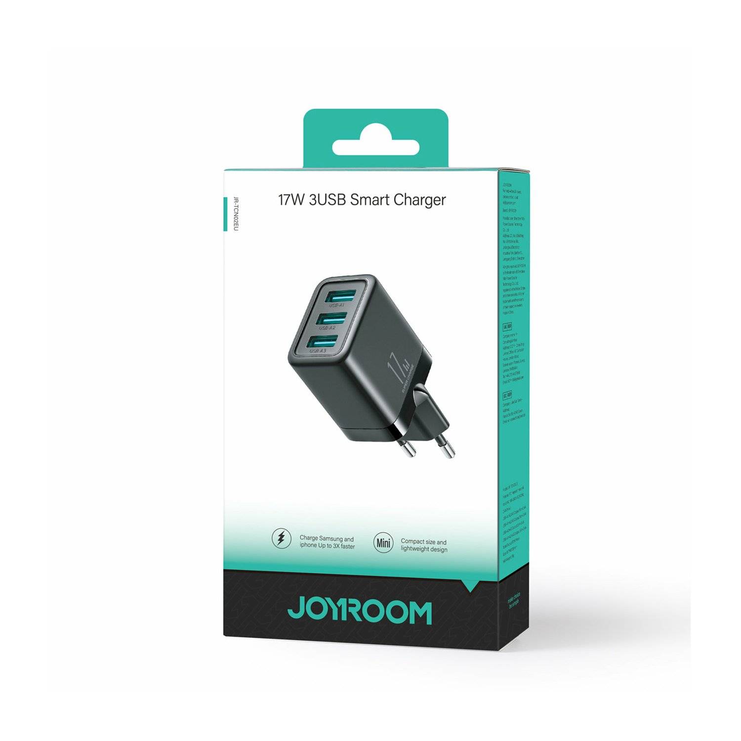 Joyroom JR-TCN02 3xUSB-A 17W 3,4A Netzladegerät - Schwarz