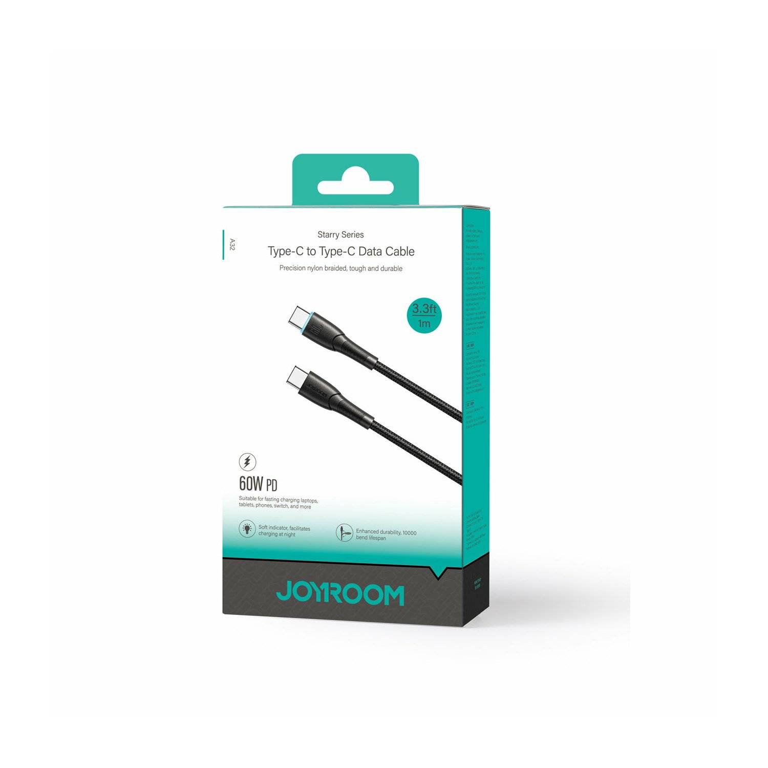 Joyroom Ladekabel / Datenkabel Starry Series SA32-CC3 USB-C/USB-C-Kabel 60 W 1 m – schwarz