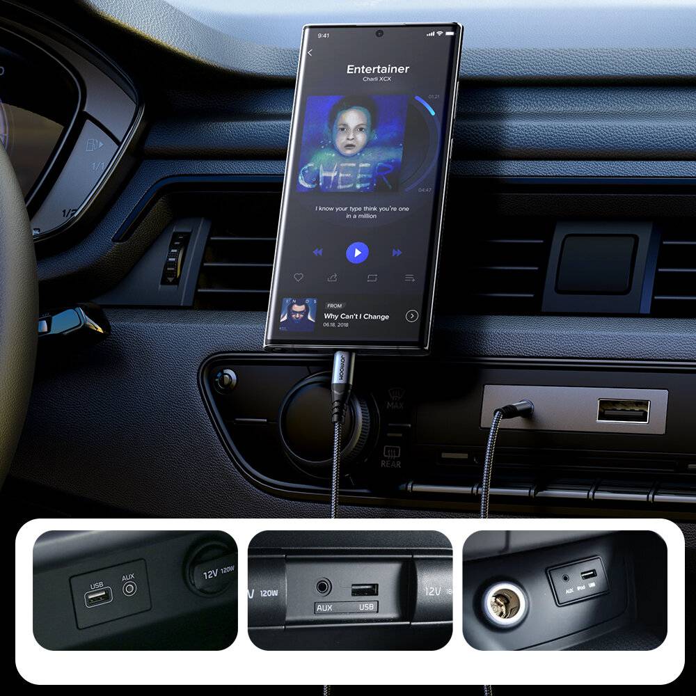 Joyroom SY-A07 USB-C auf 3,5mm AUX Audiokabel, 1,2m, Nylongeflecht