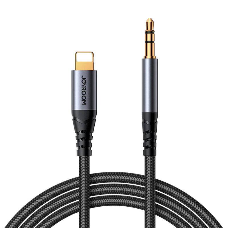 Joyroom SY-A06 Audiokabel, Lightning auf 3,5mm Klinke, 1,2m, Schwarz/Silber