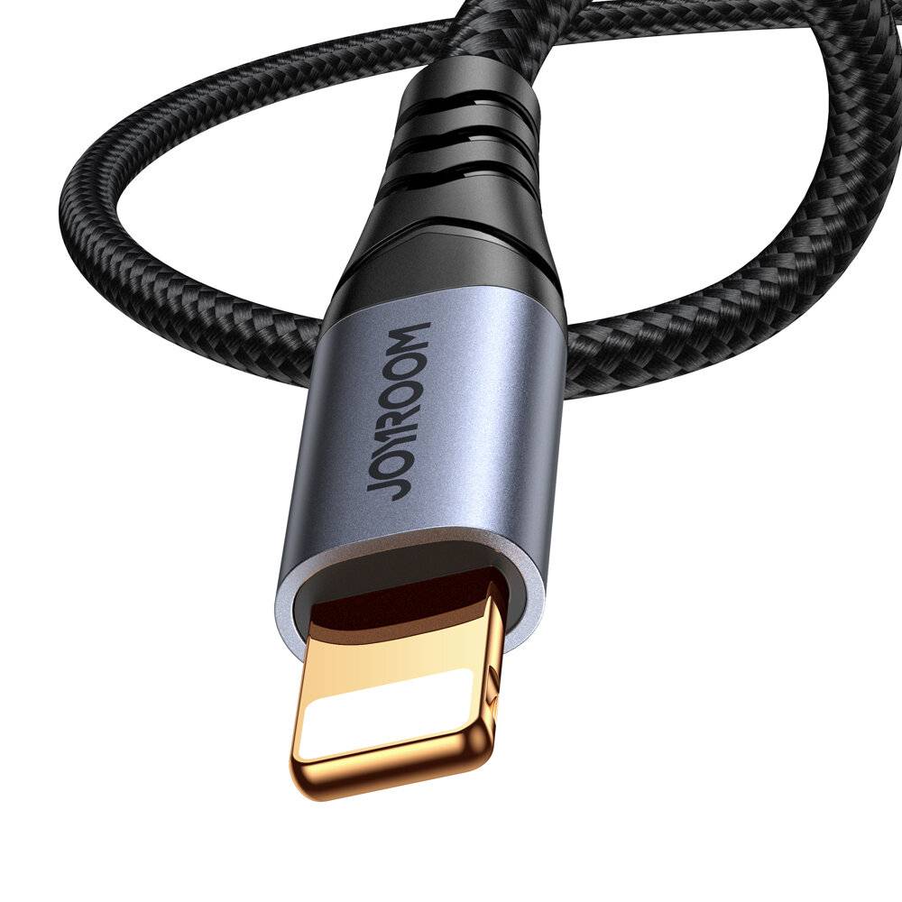Joyroom SY-A06 Audiokabel, Lightning auf 3,5mm Klinke, 1,2m, Schwarz/Silber