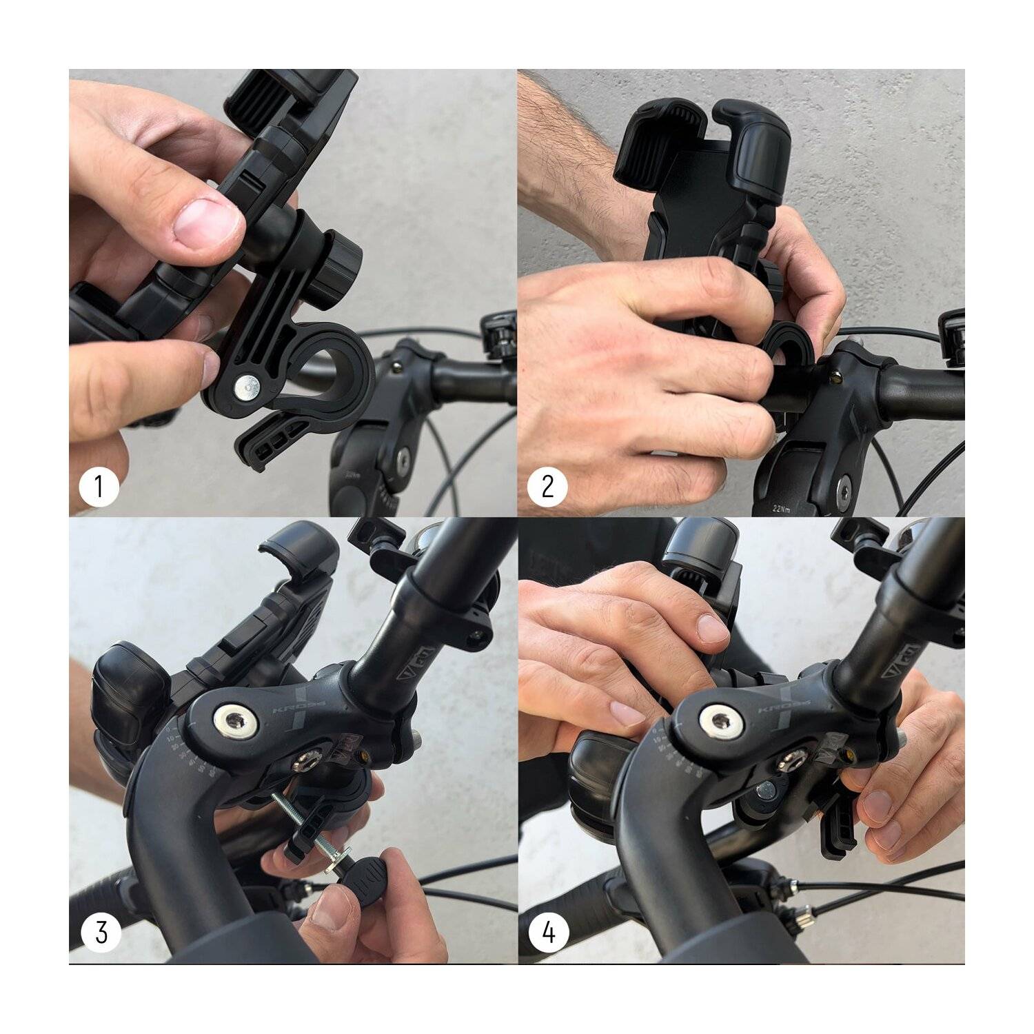 Wozinsky starker Telefonhalter für den Lenker eines Fahrrads, Motorrads, Rollers schwarz