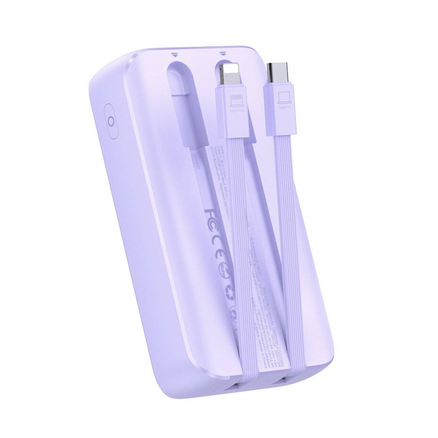 Mini-Powerbank mit integrierten Kabeln Joyroom JR-PBC07 20000 mAh 30 W – Lila