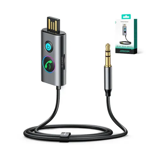 Joyroom JR-CB7 kabelloser Autoempfänger Bluetooth Technologie – Grau 100 cm mit LED Joyroom JR-CB7 kabelloser Autoempfänger Bluetooth Technologie – Grau 100 cm mit LED