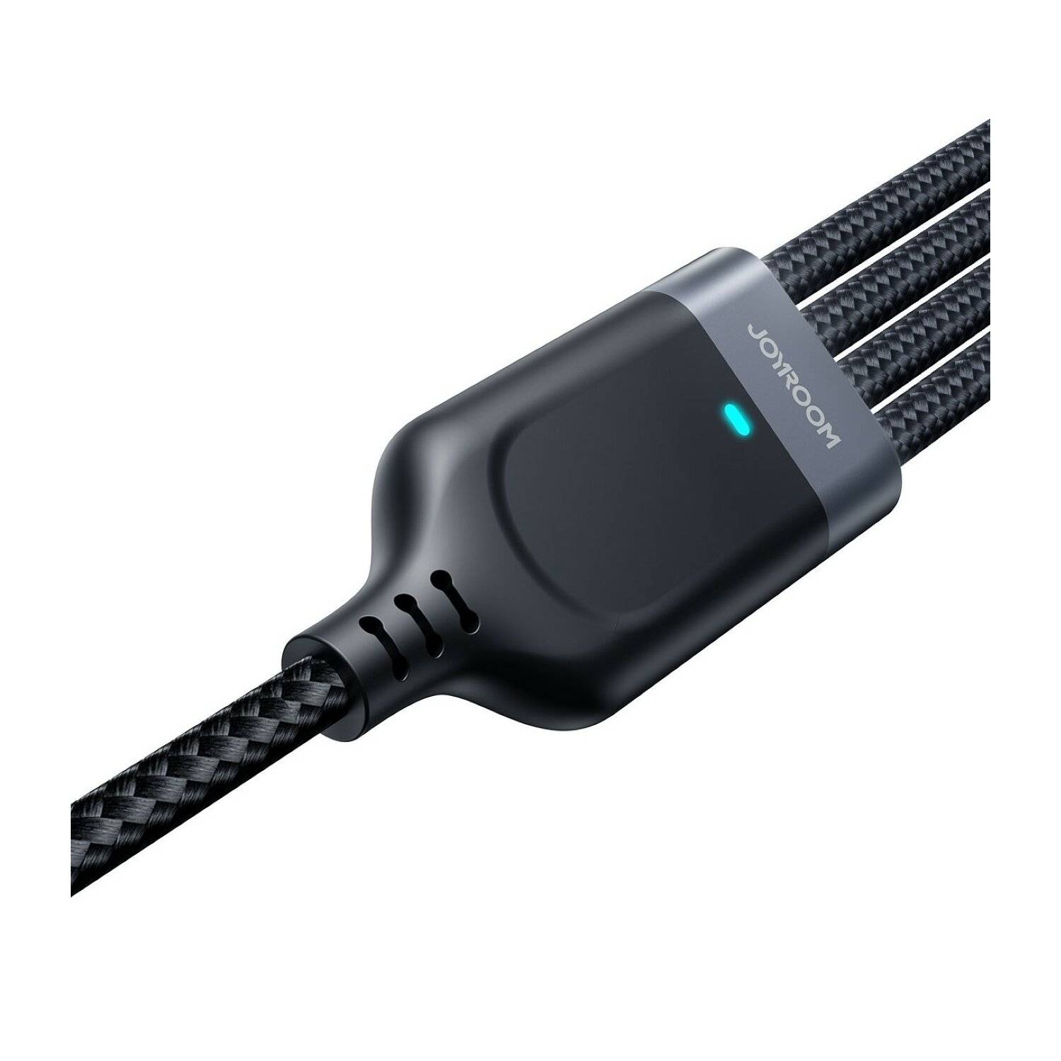 4in1 USB-Kabel USB-A - USB-C / 2 x iPhone / Micro zum Laden und Datenübertragung 1,2m Joyroom S-1T4018A18 - schwarz