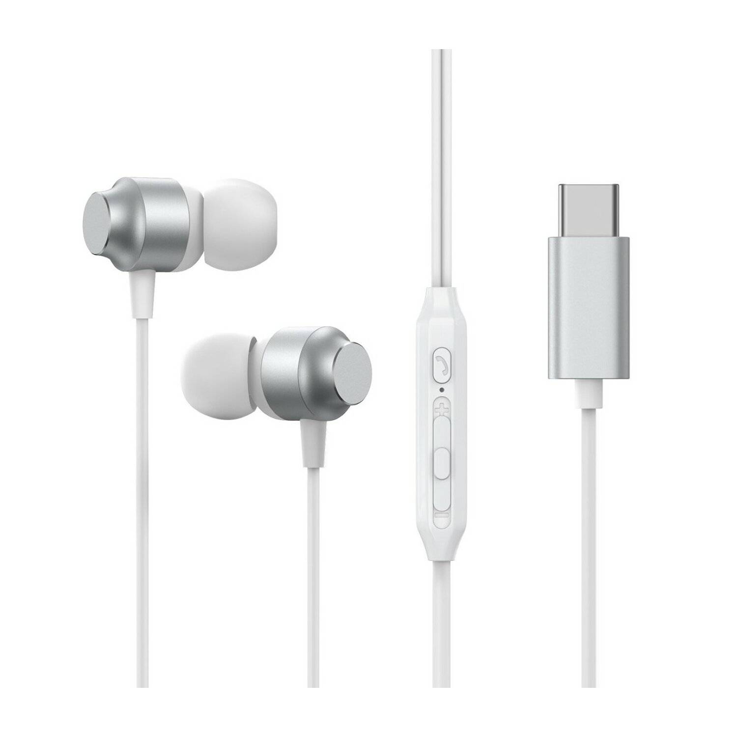 Joyroom JR-EC06 USB-C Kabelkopfhörer In-Ear-Kopfhörer – Silber 1200 mm