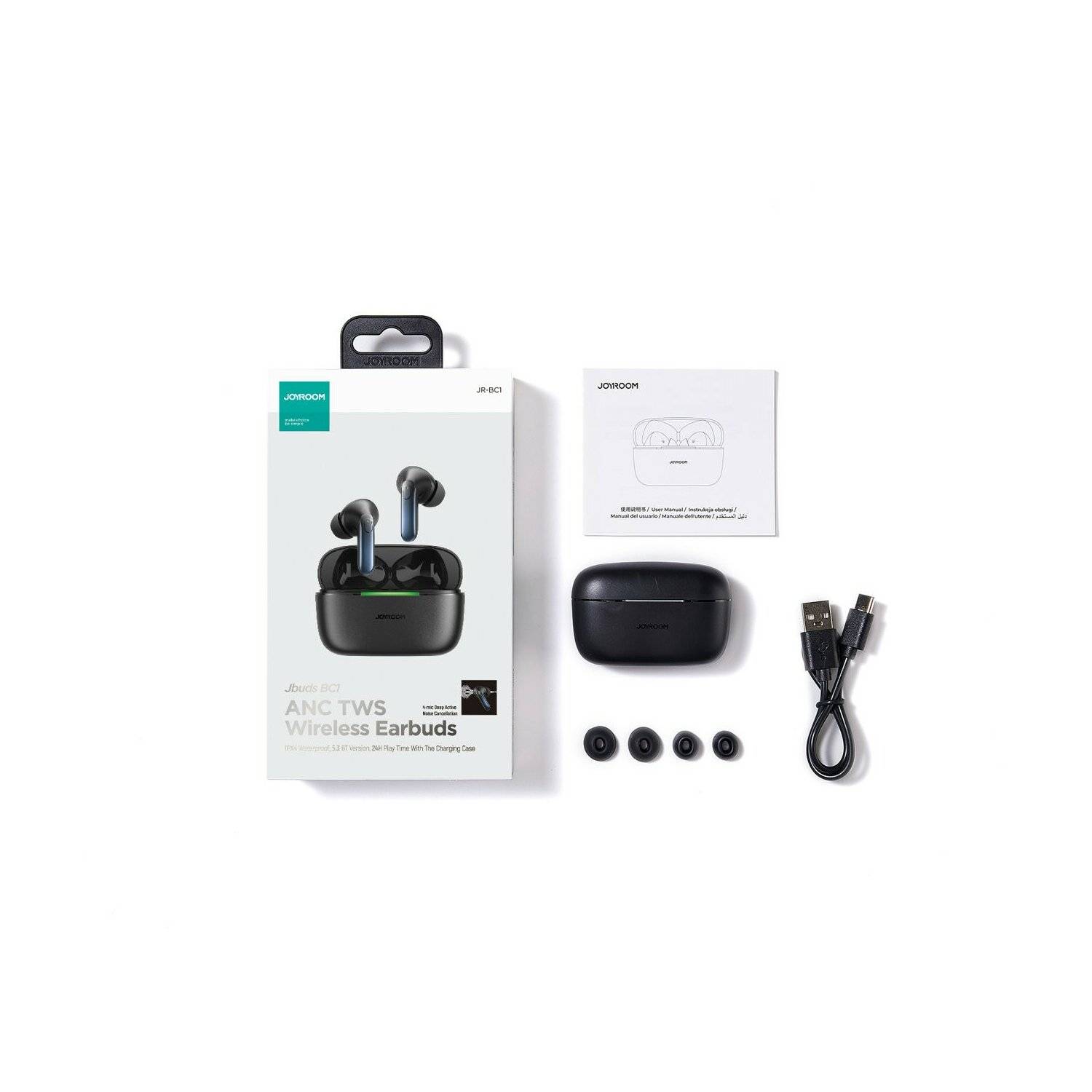 Joyroom Jbuds kabellose In-Ear-Kopfhörer mit Bluetooth Technolgie (JR-BC1) Schwarz