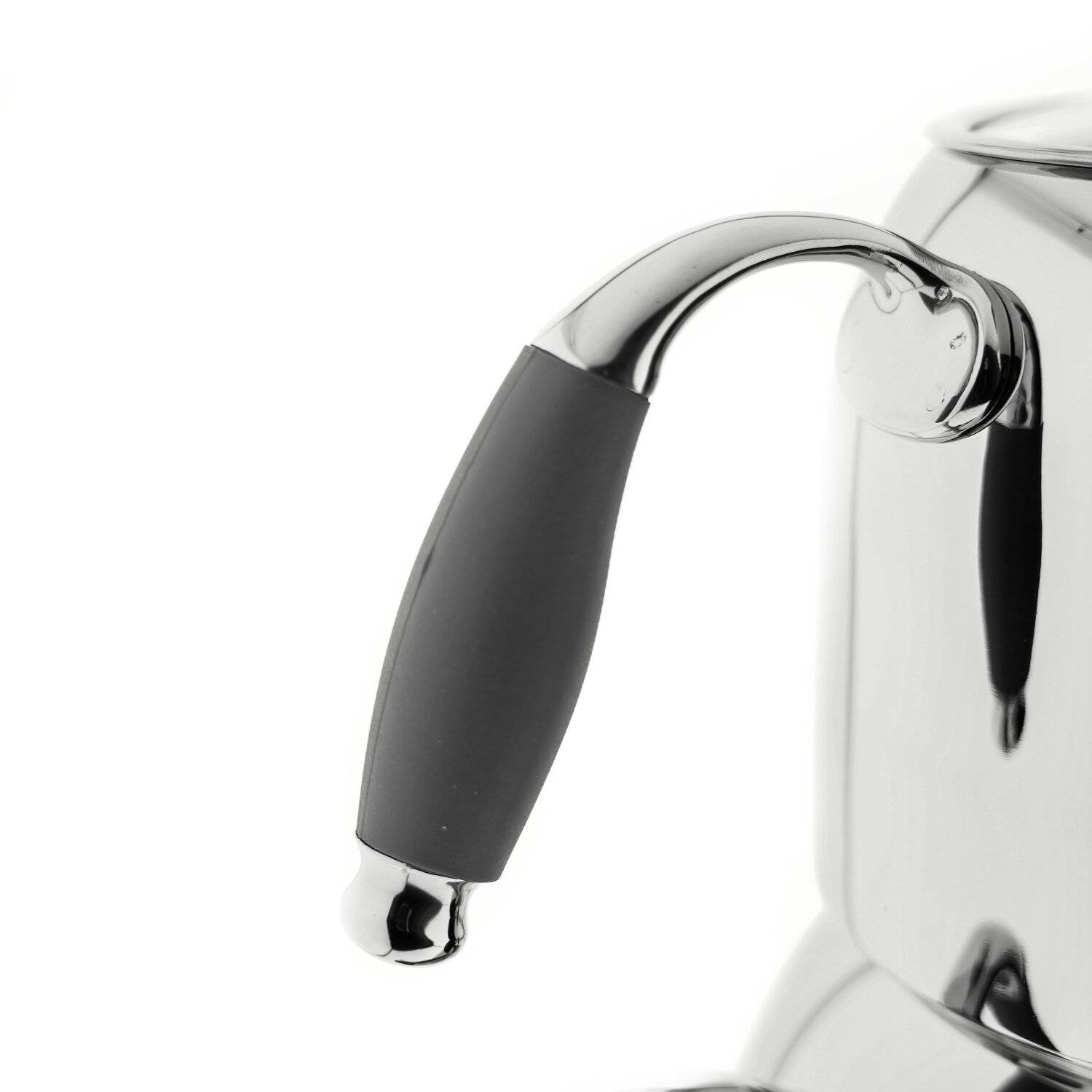 Almina Teekessel-Set mit Deckel Caydanlik Takimi aus 18/10-Edelstahl mit grauen Silikongriffen 1,5L/3,0L