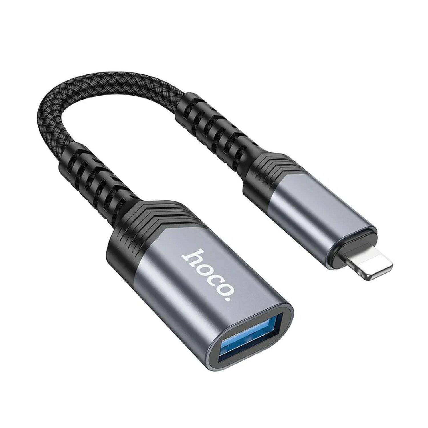 HOCO Adapter iPhone-Anschluss 8-polig (männlich) auf USB (weiblich) 3.0 UA24 schwarz