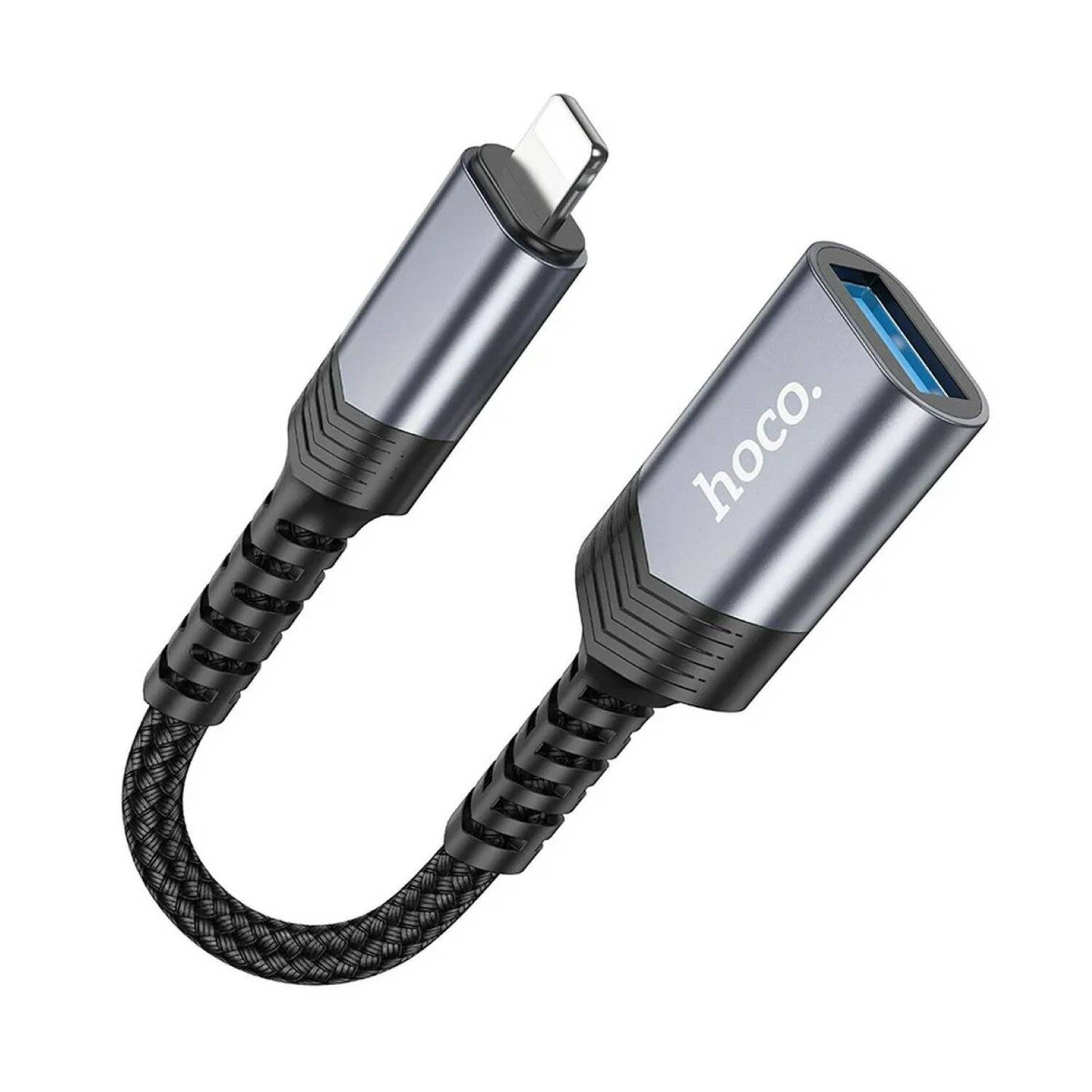 HOCO Adapter iPhone-Anschluss 8-polig (männlich) auf USB (weiblich) 3.0 UA24 schwarz