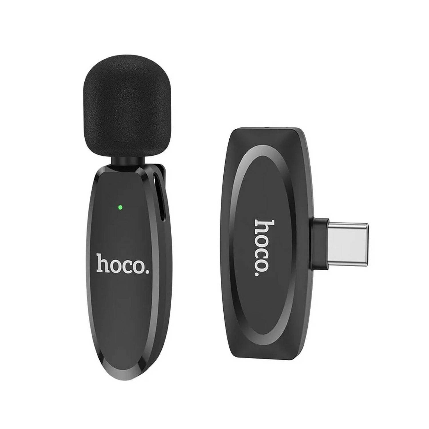 HOCO drahtloses Lavaliermikrofon für Typ C USB-C Anschluss L15 schwarz 70 mAh