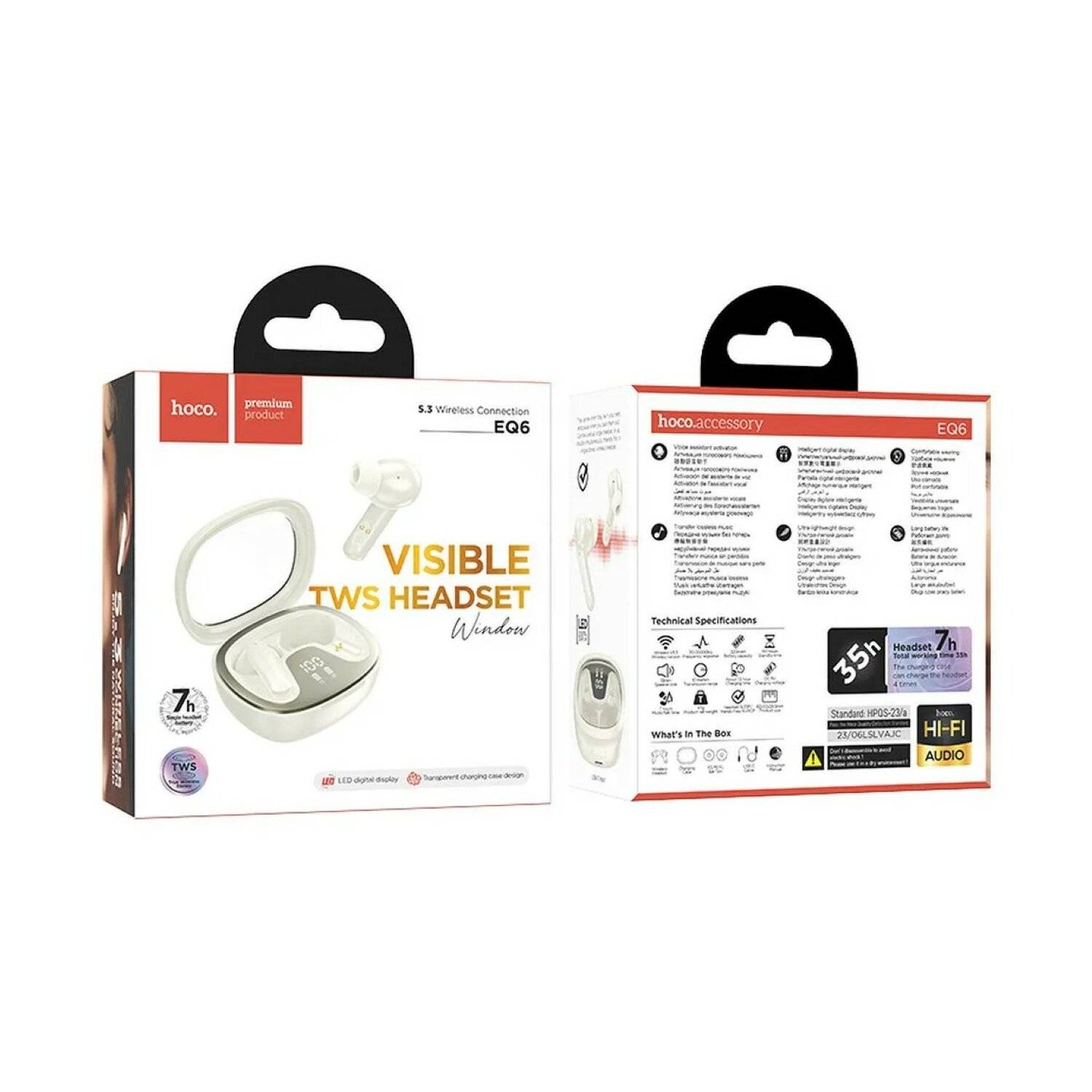 HOCO Kabellose Bluetooth Kopfhörer TWS Shadow EQ6 weiß