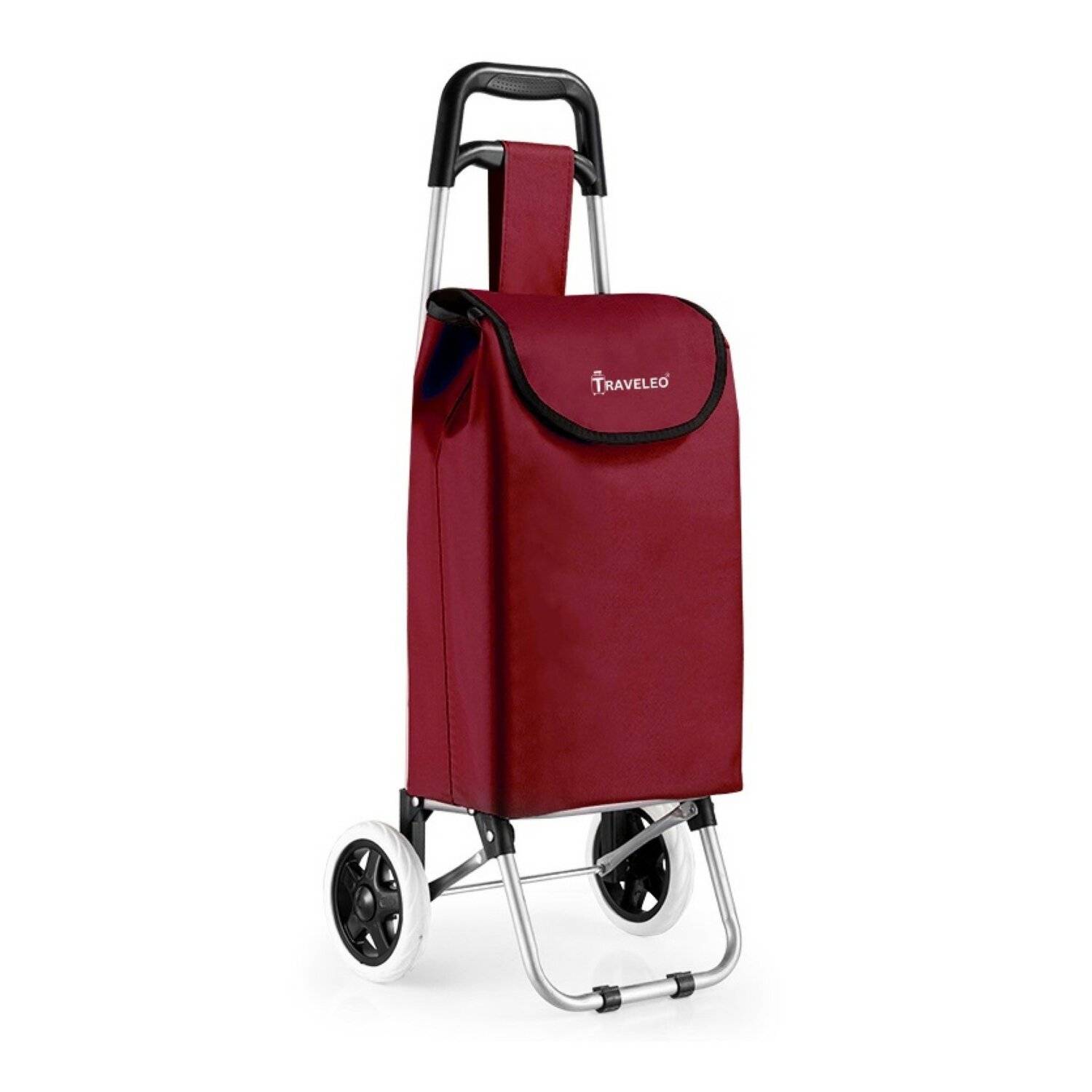 30L Einkauf Trolley Einkaufswagen Shopping Trolley Tasche Aluminium Rot