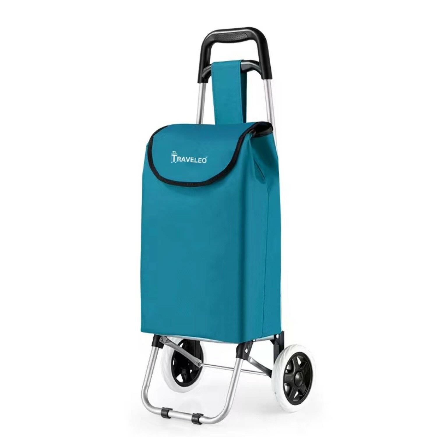 30L Einkauf Trolley Einkaufswagen Shopping Trolley Tasche Aluminium Türkis