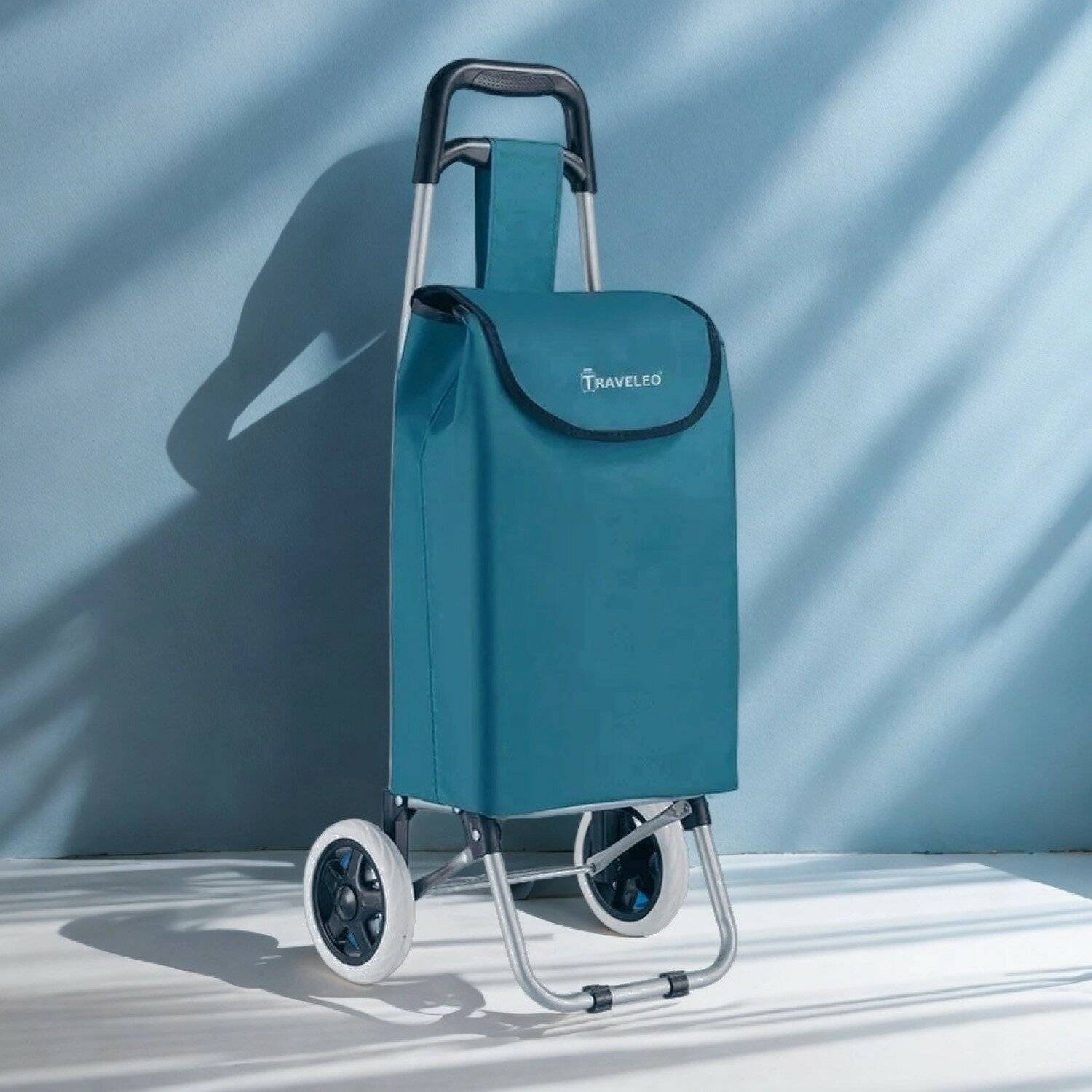 30L Einkauf Trolley Einkaufswagen Shopping Trolley Tasche Aluminium Türkis