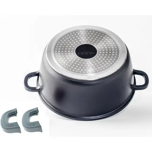 Kochtopf Aluguss Glasdeckel Ø36 cm Induktion Marmorbeschichtung Suppentopf Schwarz Kochtopf Aluguss Glasdeckel Ø36 cm Induktion Marmorbeschichtung Suppentopf Schwarz