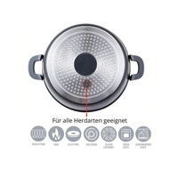 Kochtopf Aluguss Glasdeckel Ø36 cm Induktion Marmorbeschichtung Suppentopf Schwarz Kochtopf Aluguss Glasdeckel Ø36 cm Induktion Marmorbeschichtung Suppentopf Schwarz
