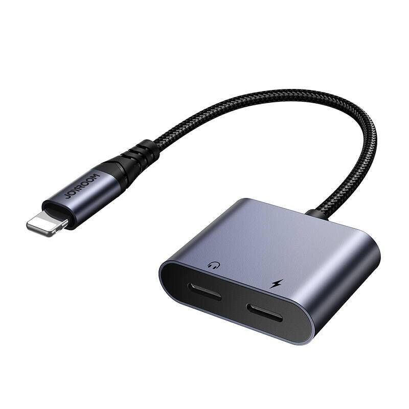 2-in-1 Audio-Adapter Joyroom SY-L02 Lightning auf Double Lightning (schwarz)