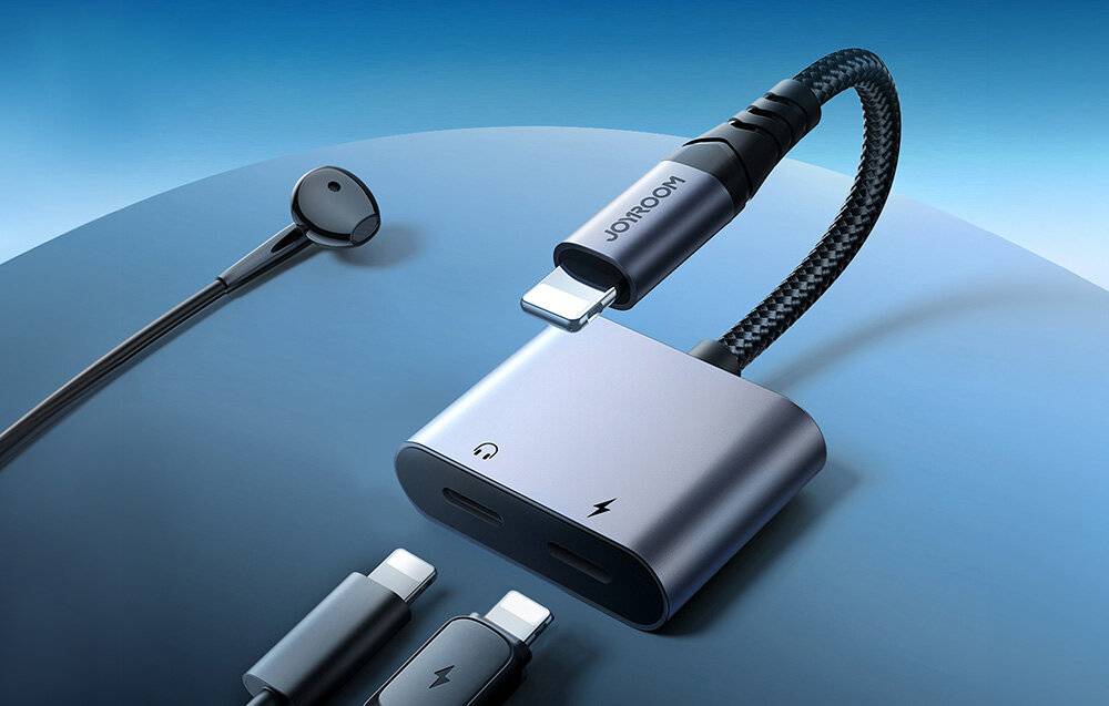 2-in-1 Audio-Adapter Joyroom SY-L02 Lightning auf Double Lightning (schwarz)