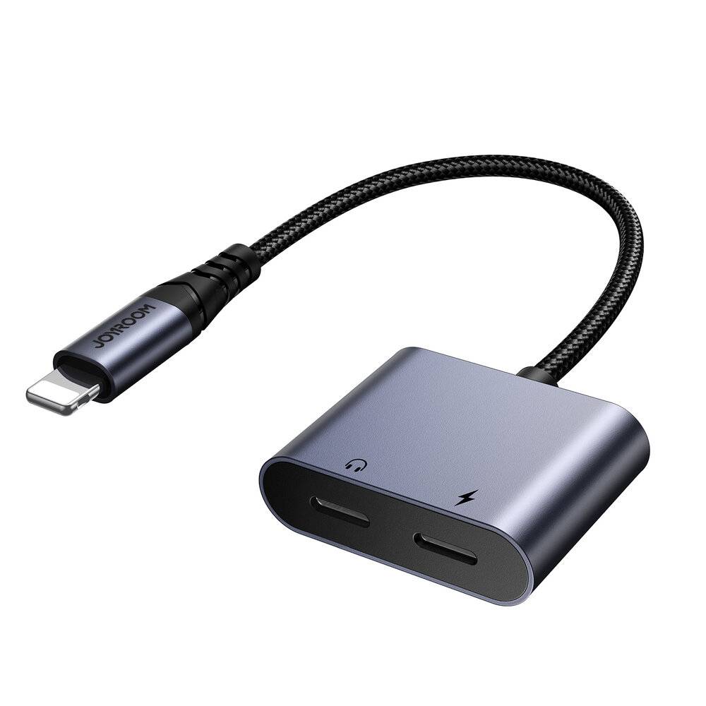 2-in-1 Audio-Adapter Joyroom SY-L02 Lightning auf Double Lightning (schwarz)
