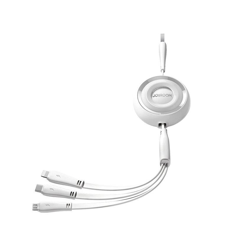 Joyroom 3-in-1 USB-Ladekabel, USB-C/Lightning/Micro-USB, 3,5A, 1m, einziehbar