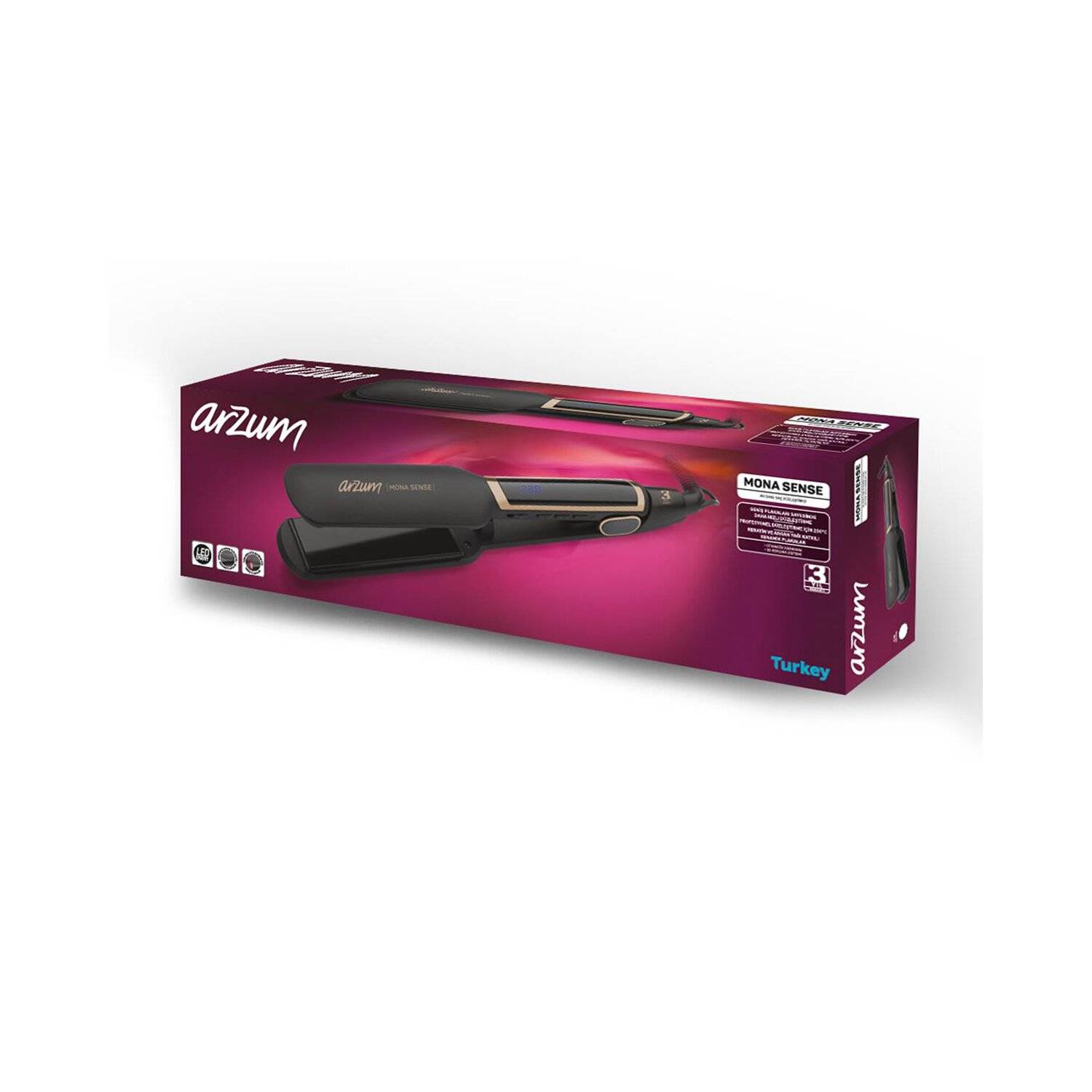 Arzum AR5035 Glätteisen Haarglätter für effizientes Styling stilvoll in Schwarz