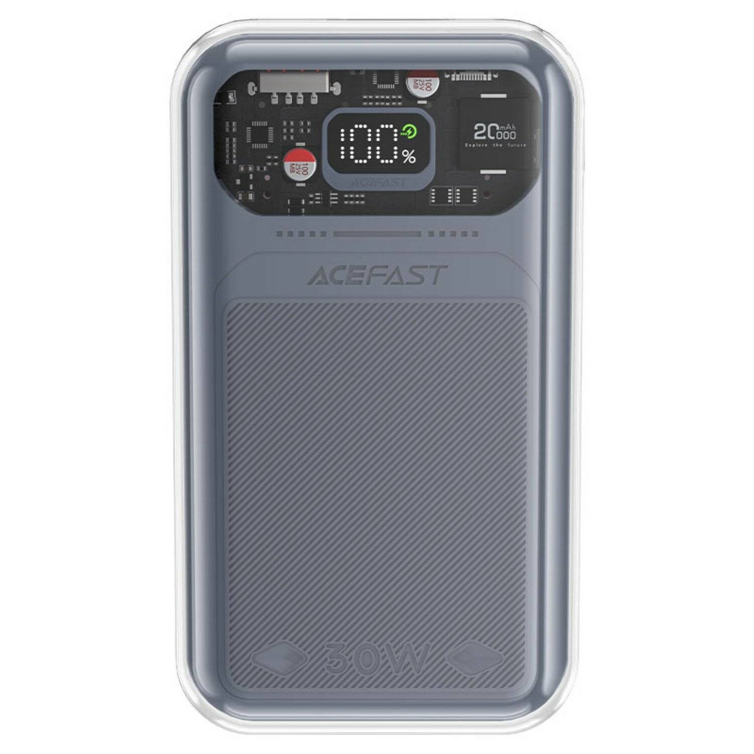 Acefast Powerbank 20000mAh Sparkling Series Schnellladung 30W grau