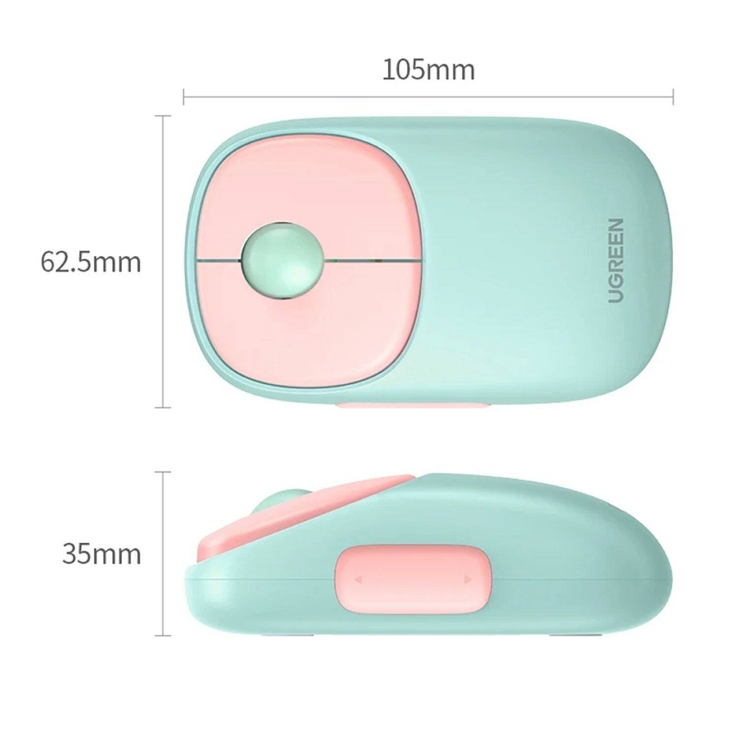Ugreen MU102 FUN+ Bluetooth / 2,4 GHz kabellose Maus Pink