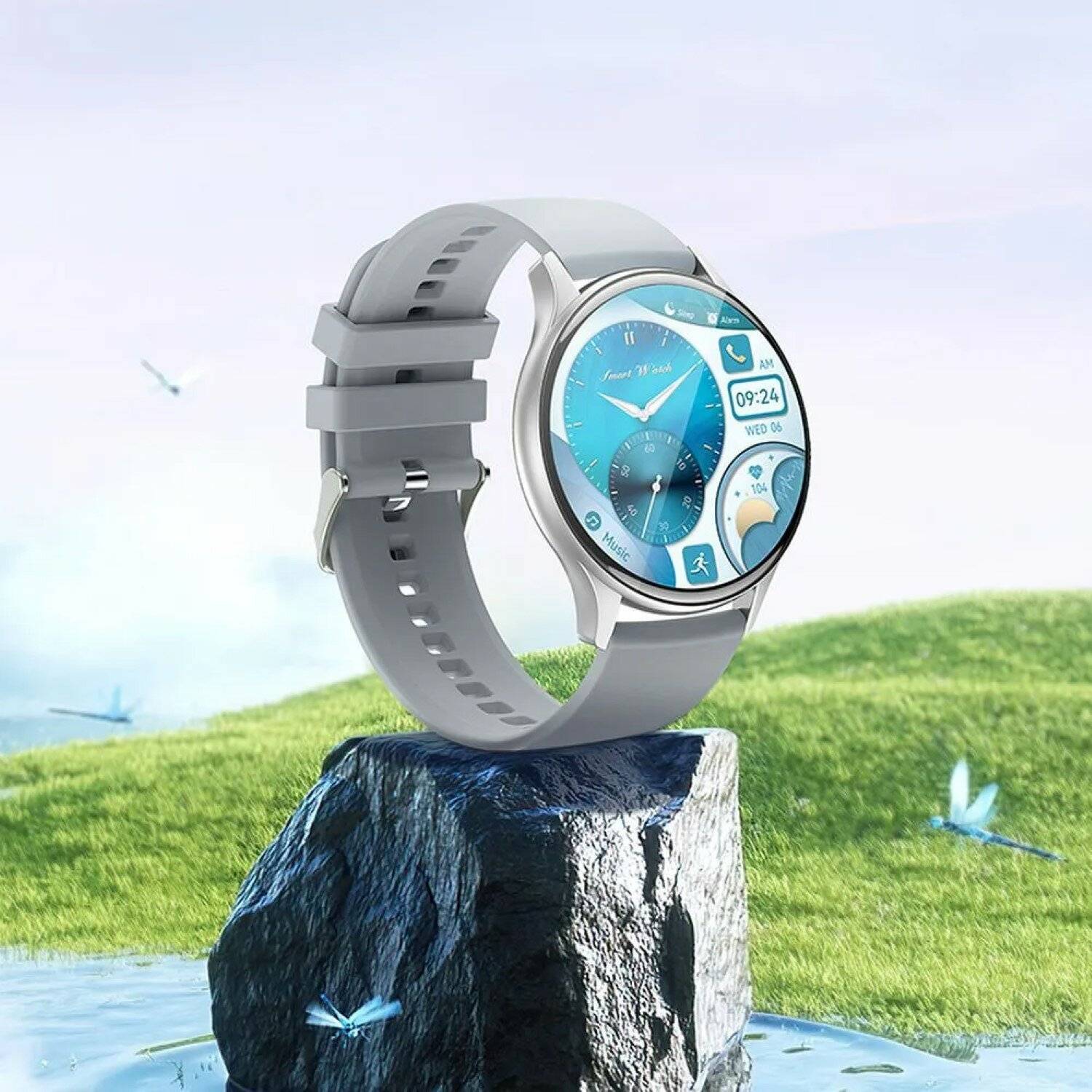 HOCO Smartwatch Amoled Y15 Smarte Sportuhr 1,43 Zoll, Touchscreen, Wasserdicht Silber