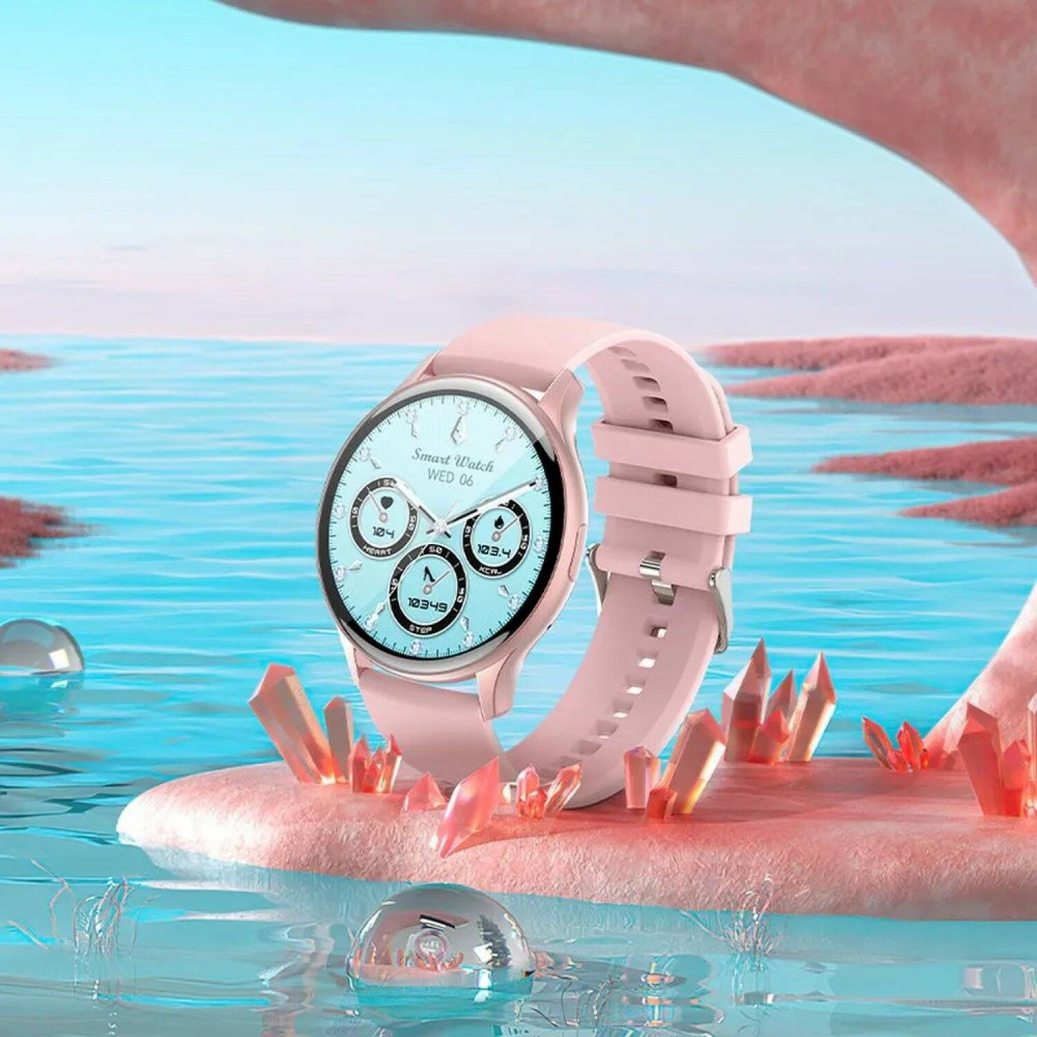 HOCO Smartwatch Amoled Y15 Smarte Sportuhr 1,43 Zoll, Touchscreen, Wasserdicht Pink